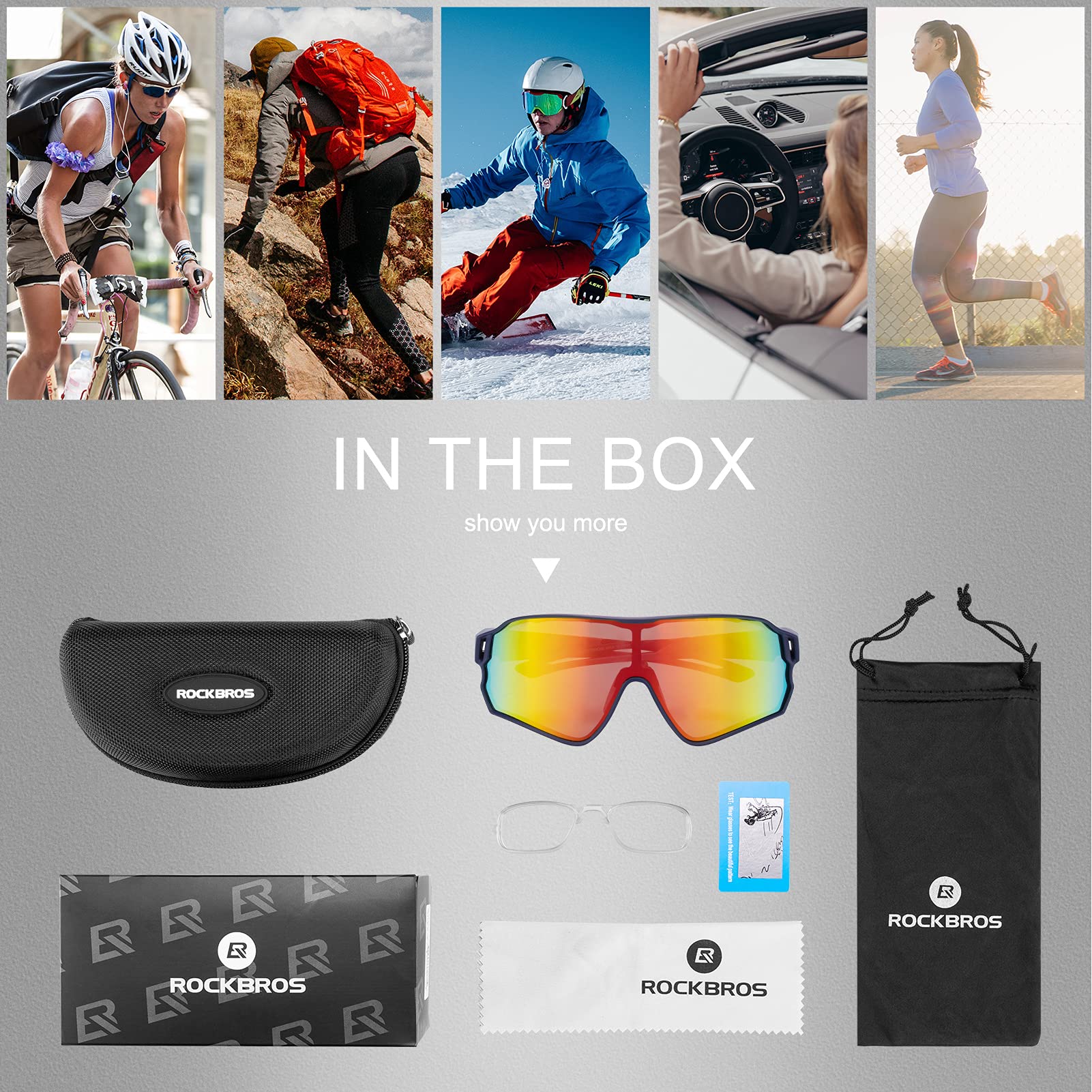 ROCKBROS Cycling Sunglasses Polarized UV Protection Full Frame Goggles - Image 8