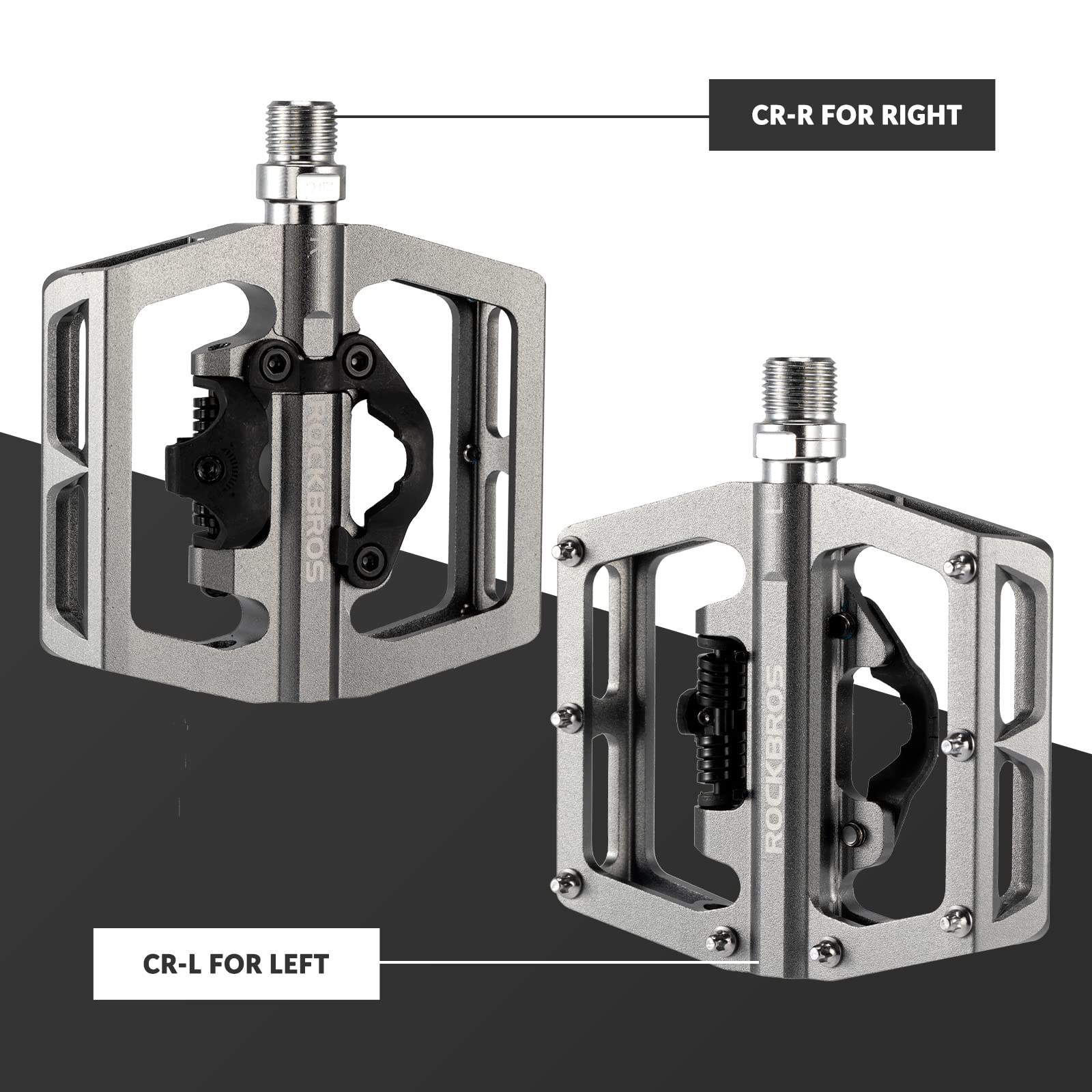 ROCKBROS Dual Functionality Bike Pedals Clipless Flat Bike Pedals (Pair) - Image 21