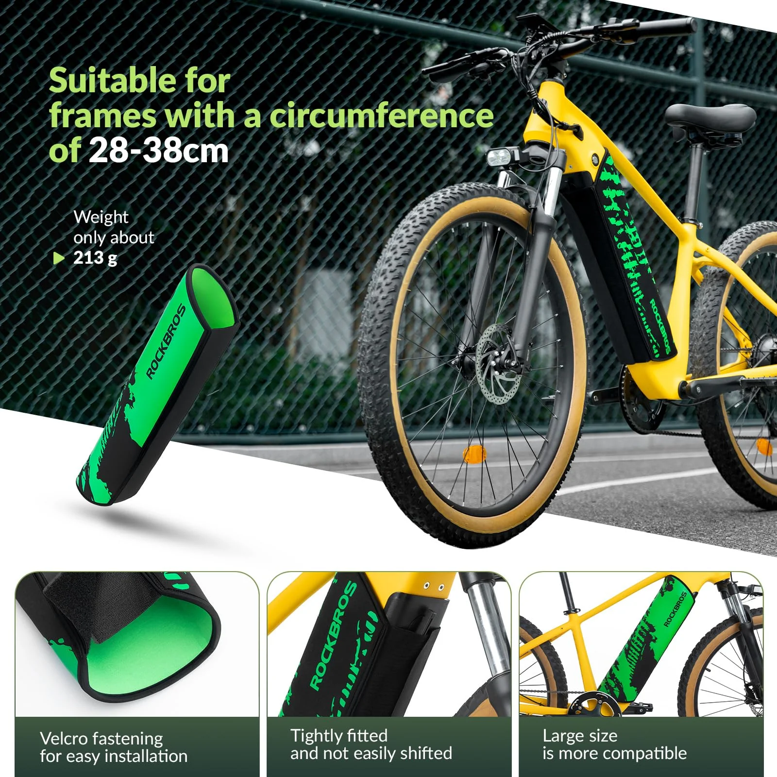 ROCKBROS Ebike Battery Protective Cover for Integrated Frame Battery 28-38 cm - Image 2