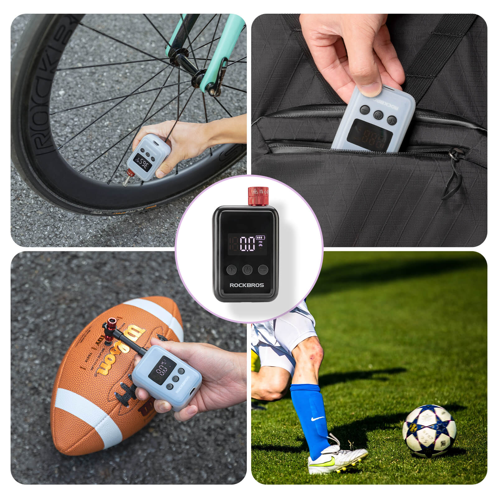 ROCKBROS Electric Bicycle Pump Portable Mini Air Pump LED Display - Image 9