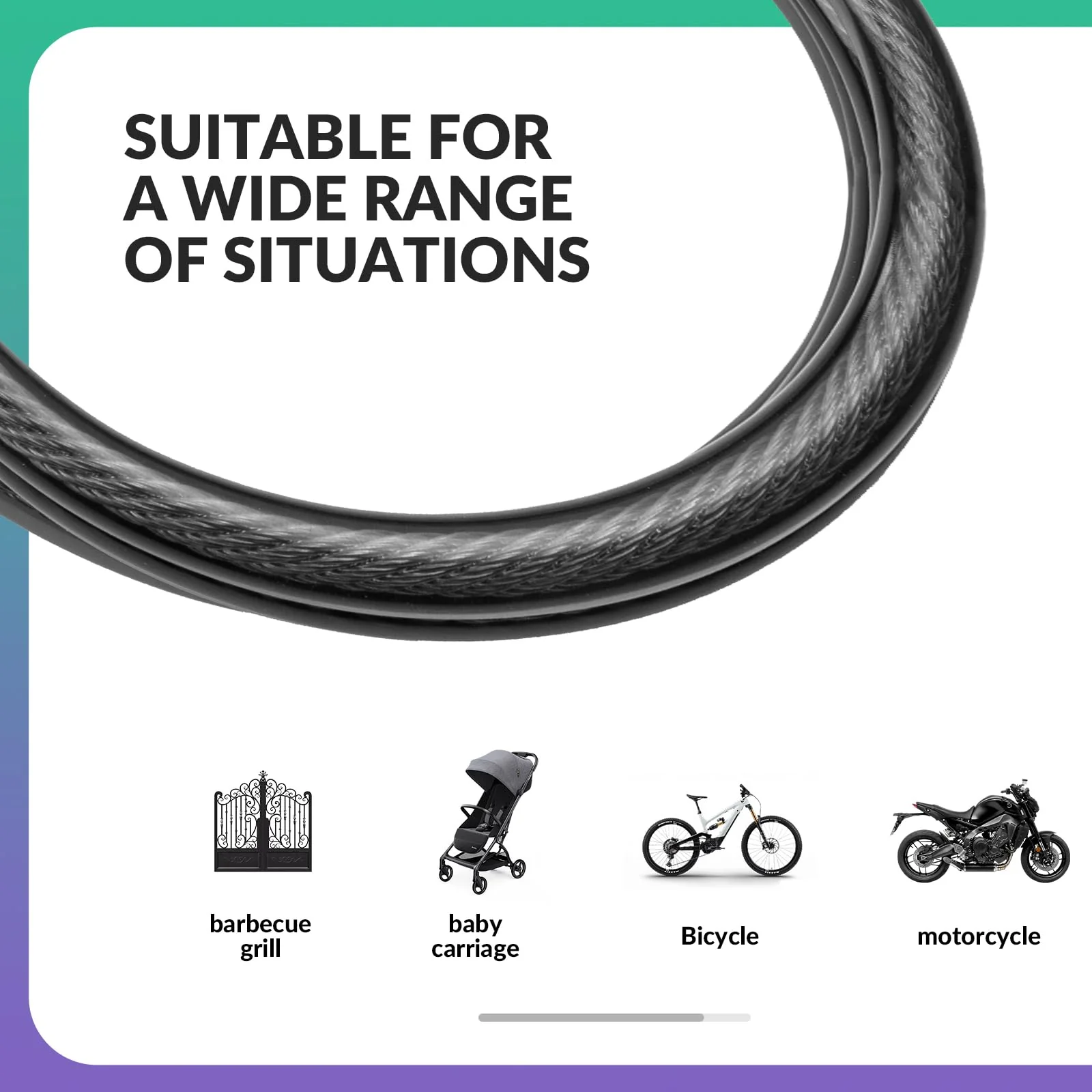 ROCKBROS Extension Steel Cable for Cable Lock 1.2M / 2M - Image 6