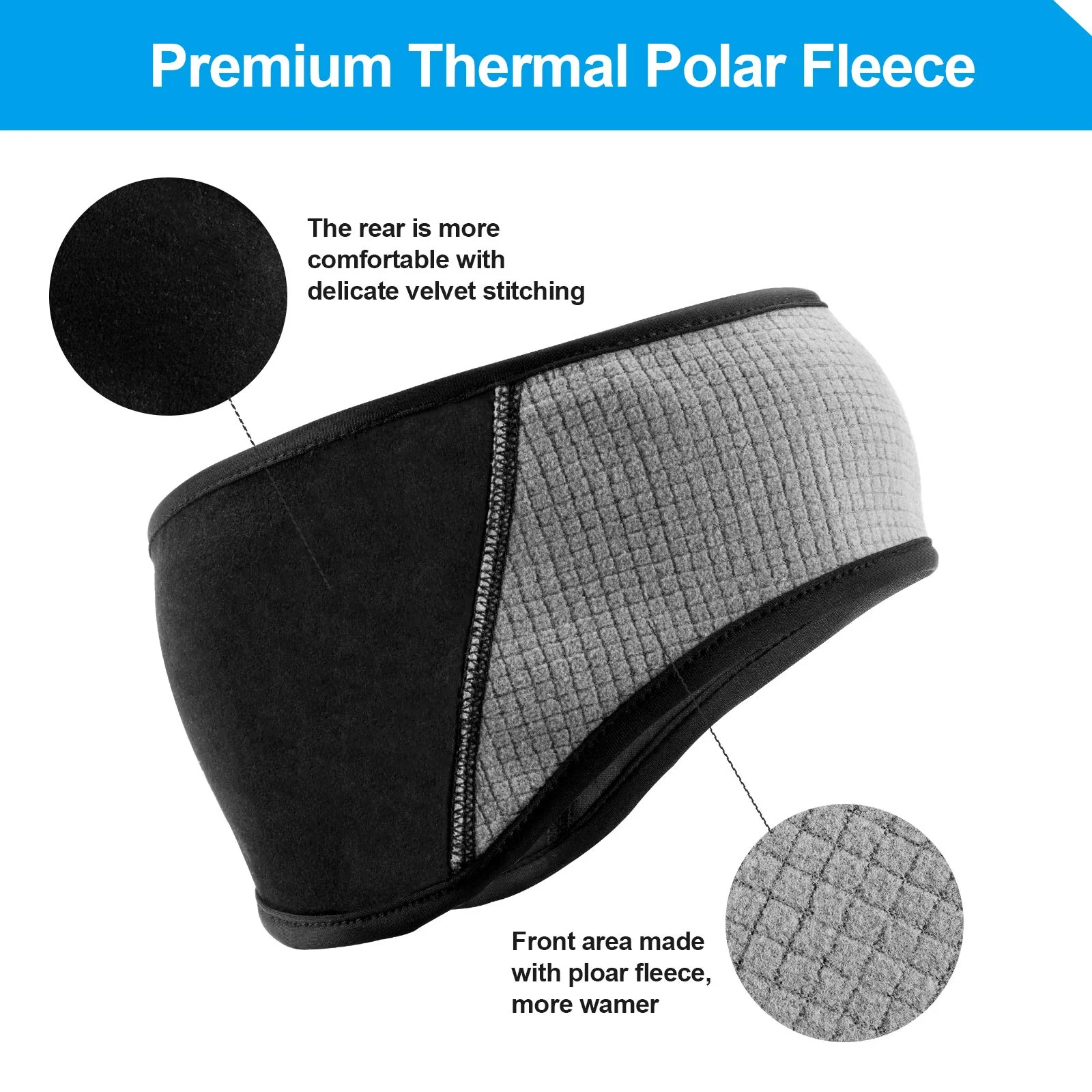 ROCKBROS Fleece Ear Warmers Headband Cycling Cap Protector Men Women - Image 4