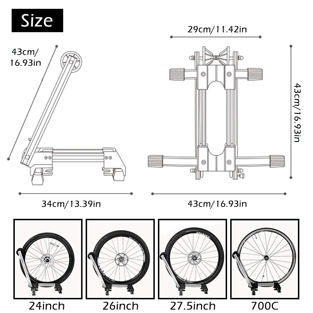 ROCKBROS Fully Foldable Bike Stand Portable Bicycle Storage Holder Aluminium - Image 4