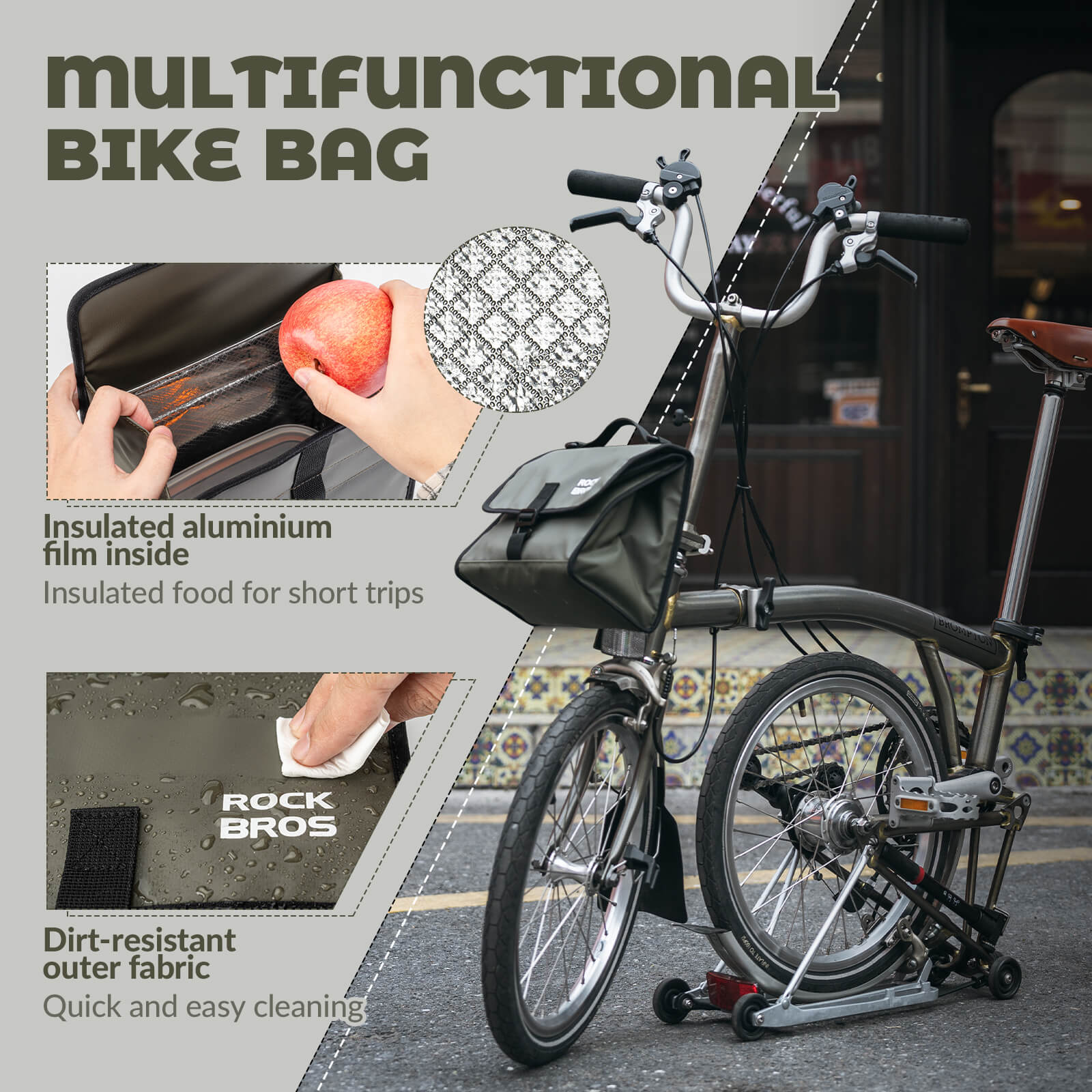 ROCKBROS Folding Bike Handlebar Bag Backpack 4-7L - Image 12