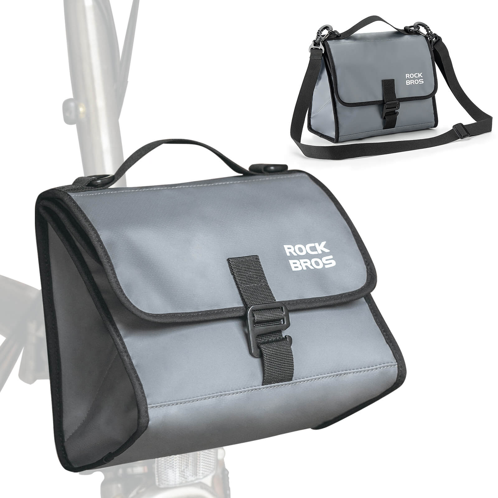 ROCKBROS Folding Bike Handlebar Bag Backpack 4-7L - Image 3
