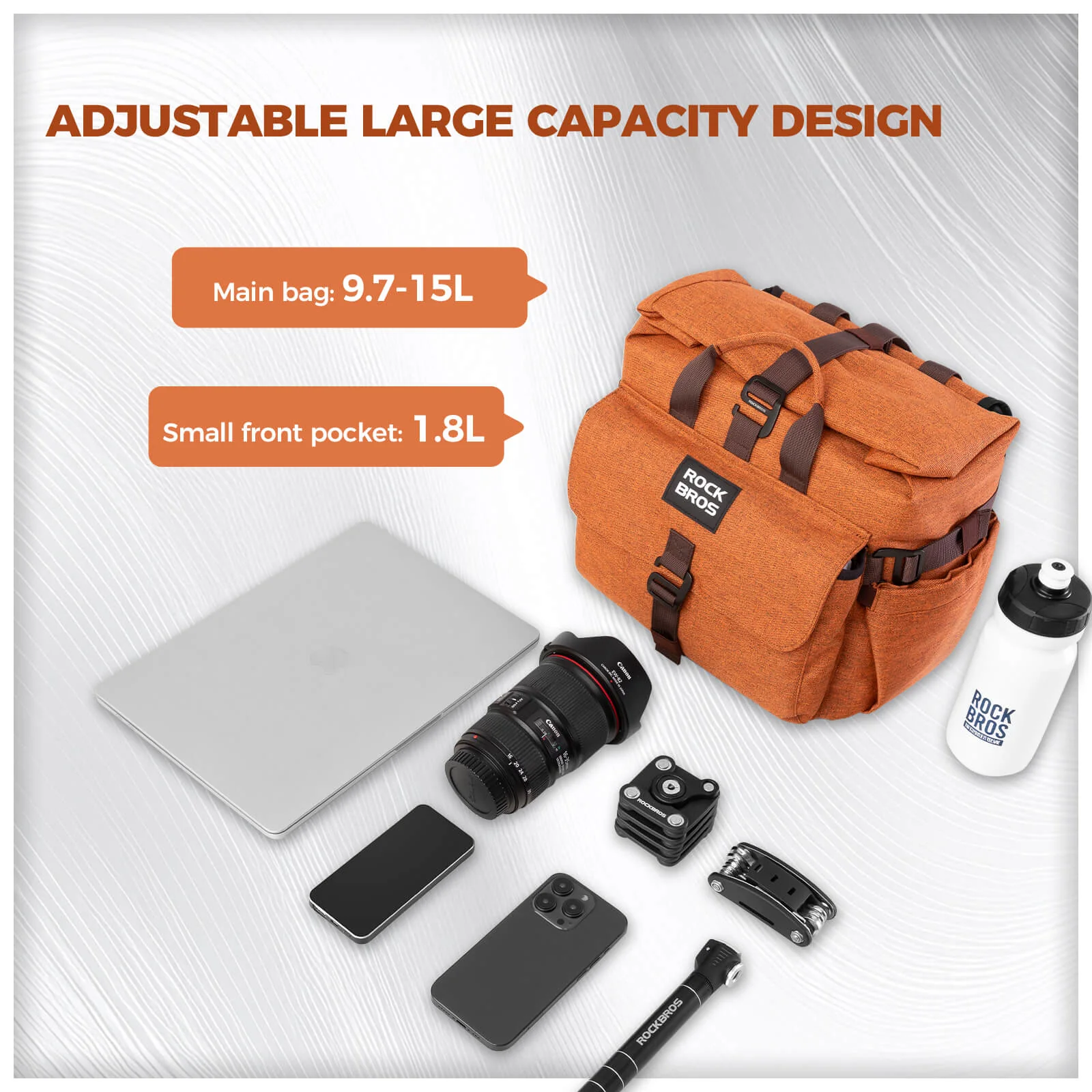 ROCKBROS Folding Bike Handlebar Bag Backpack - H46 - Image 3