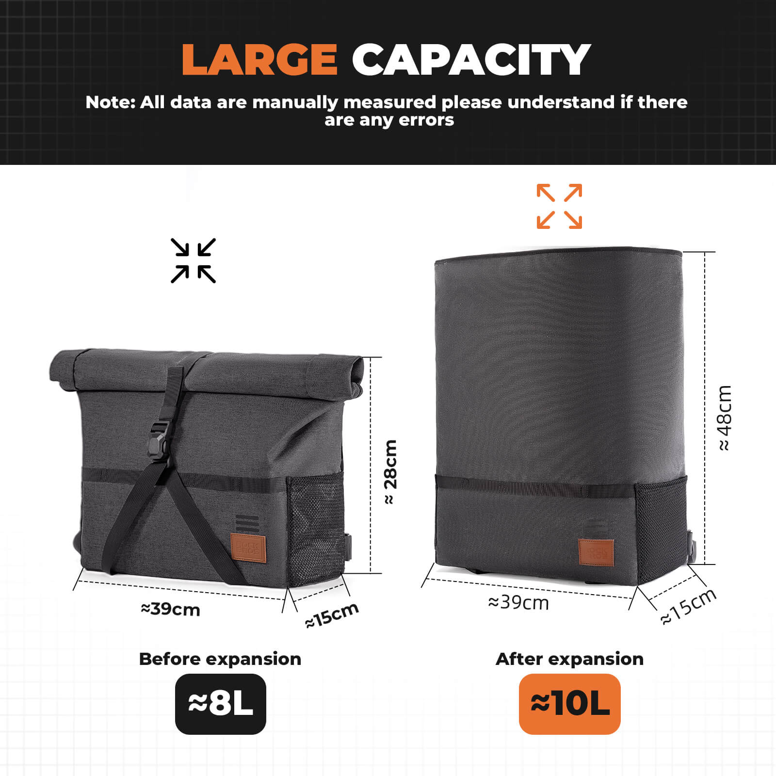 ROCKBROS Folding Bike Handlebar Bag Backpack - H48 - Image 7