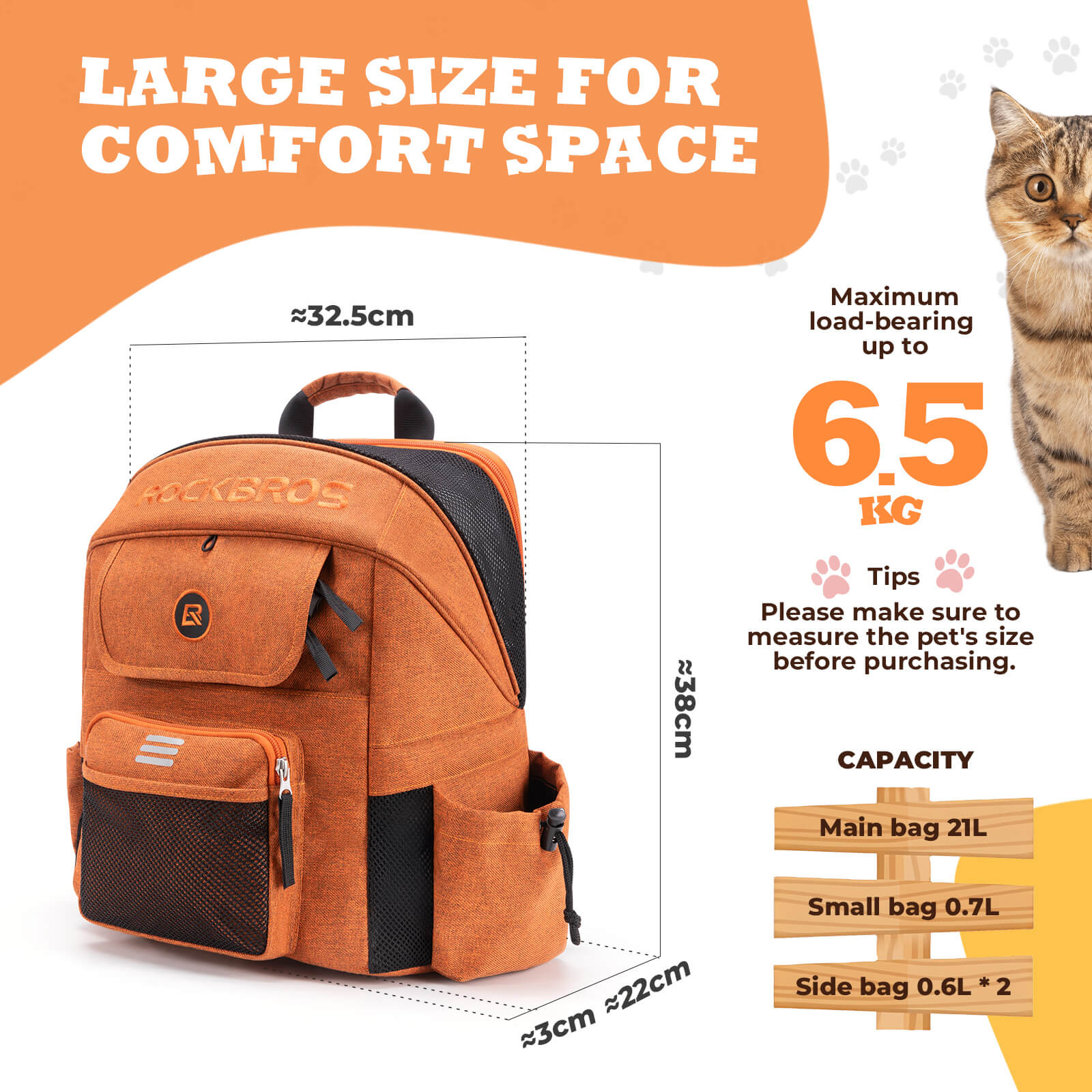 ROCKBROS Folding Bike Handlebar Bag Pet carrier - H47 - Image 3