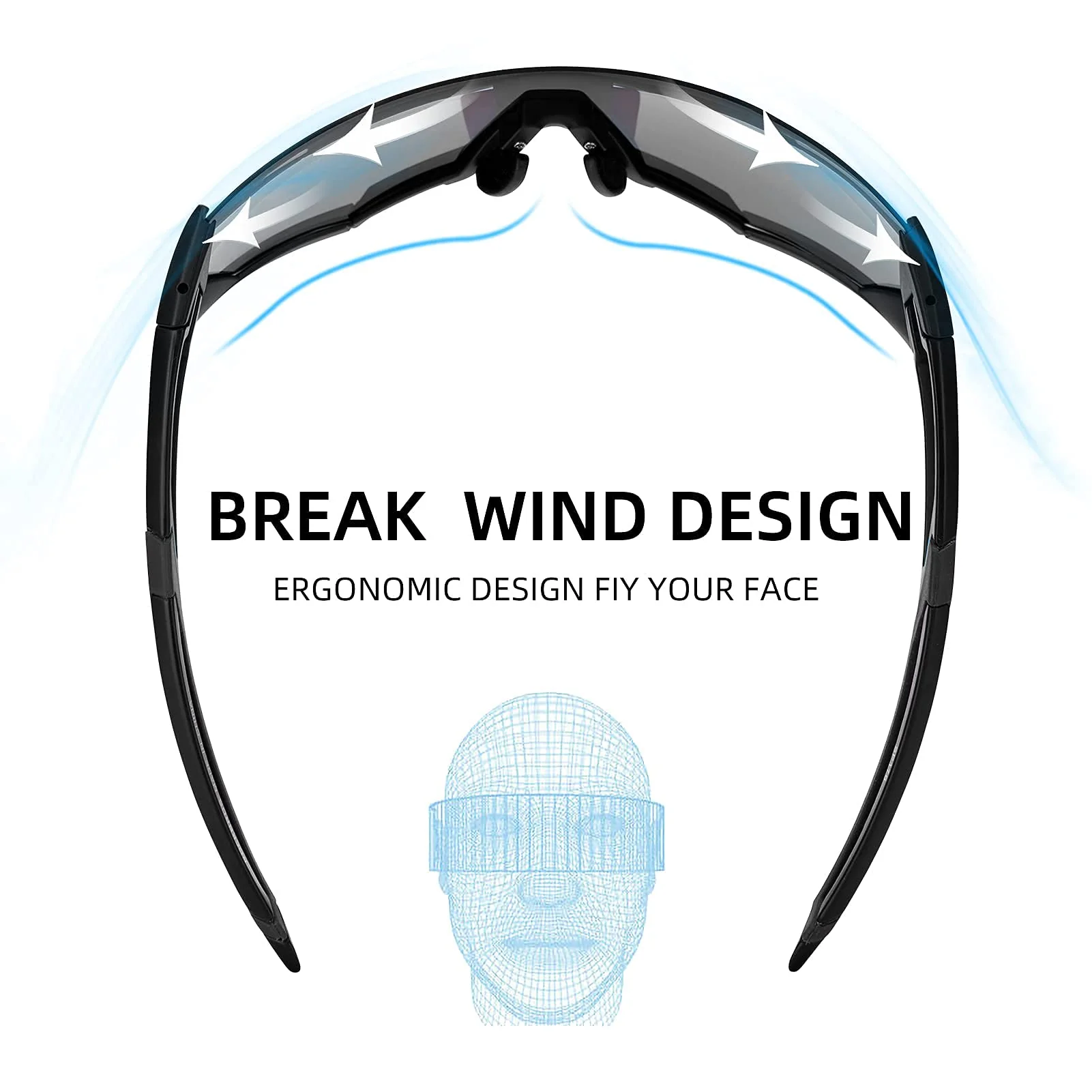 ROCKBROS Full Frame Photochromic Sunglasses Cycling Sunglasses - Image 5
