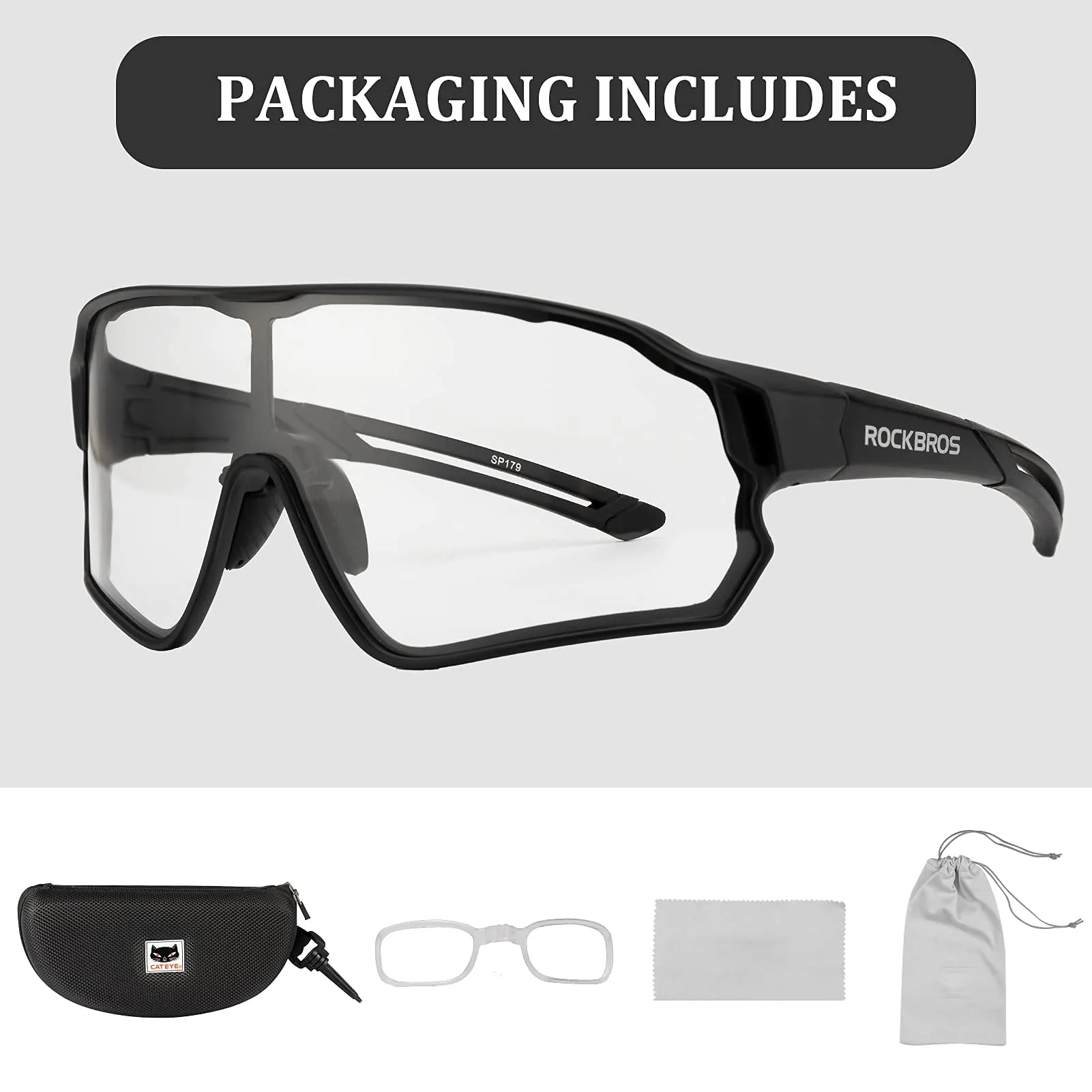 ROCKBROS Full Frame Photochromic Sunglasses Cycling Sunglasses - Image 6