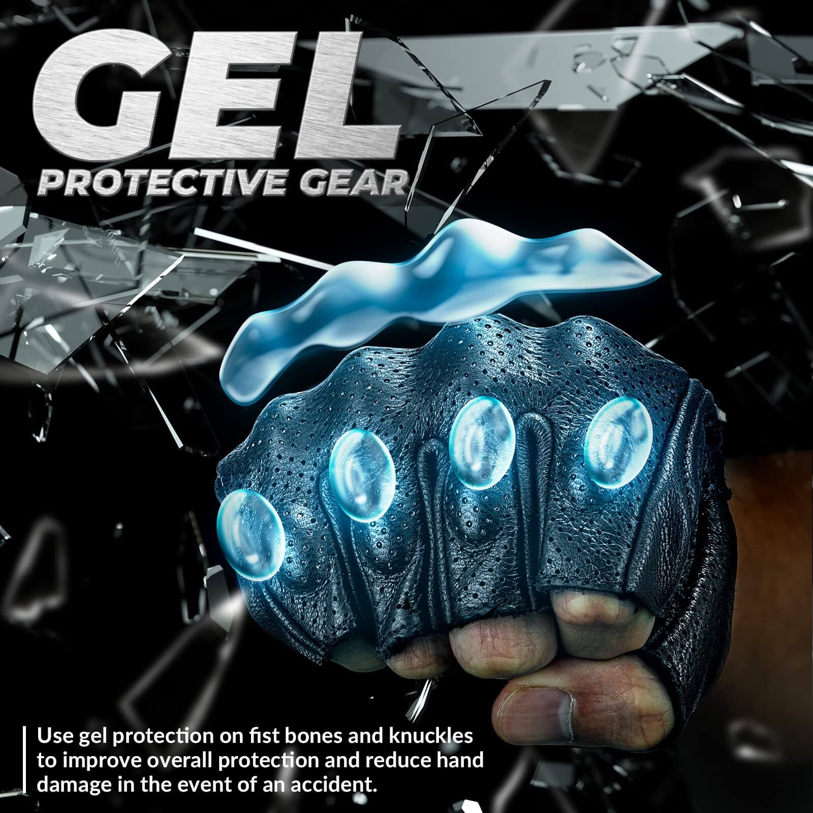 ROCKBROS Half-Finger Gel Padded Cycling Gloves Shock-Absorbing for Men Women - Image 2