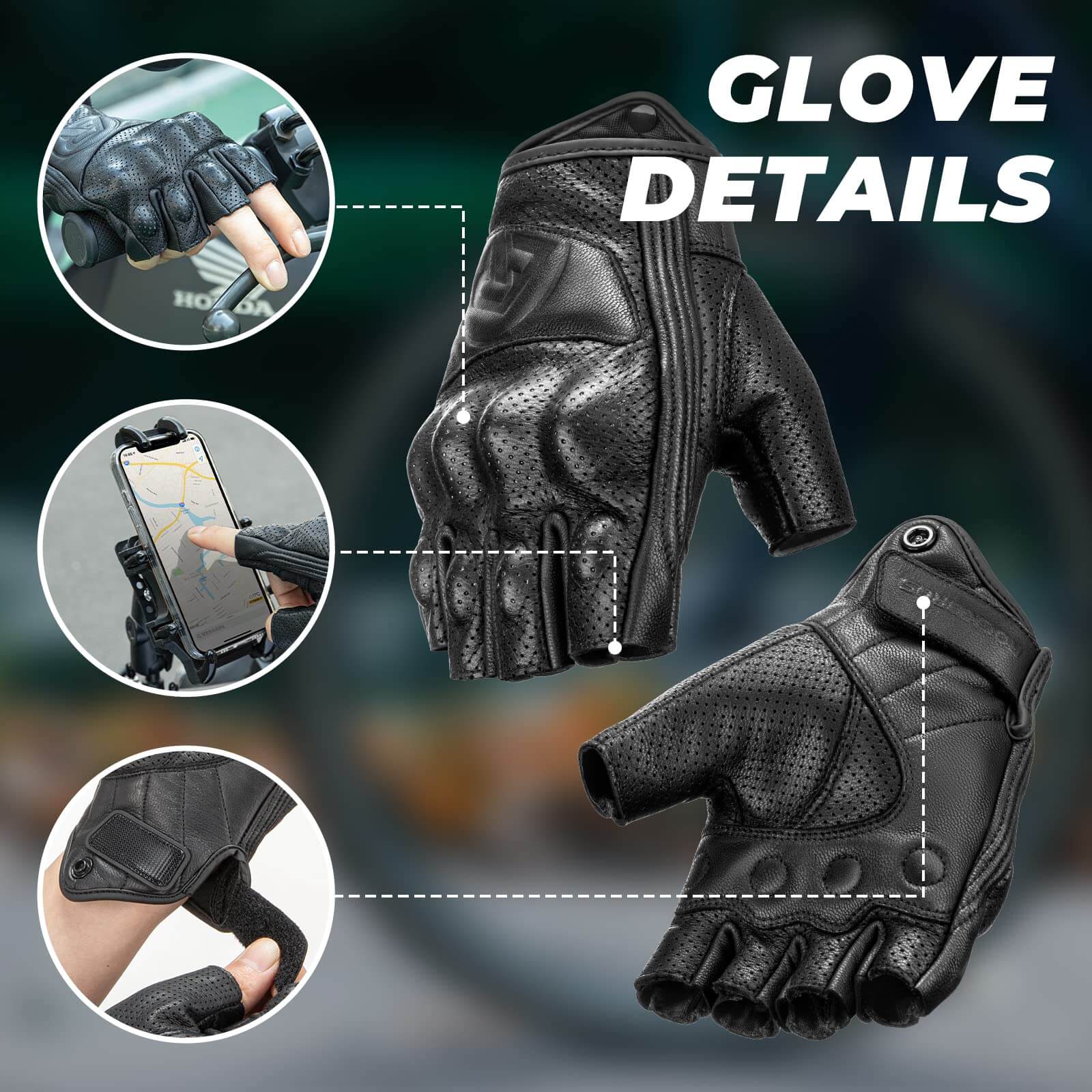 ROCKBROS Half-Finger Gel Padded Cycling Gloves Shock-Absorbing for Men Women - Image 3