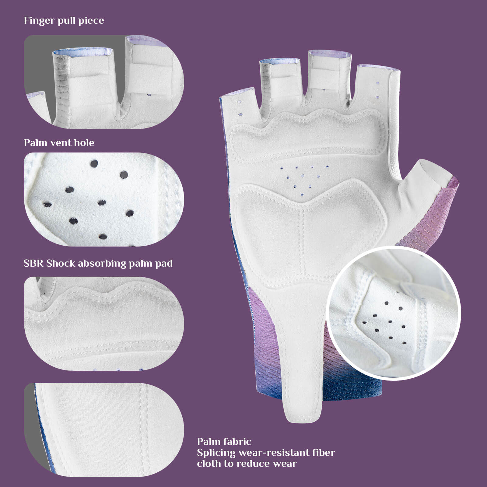 ROCKBROS Half-Finger Women Cycling Gloves Shock-Absorbing - Image 5