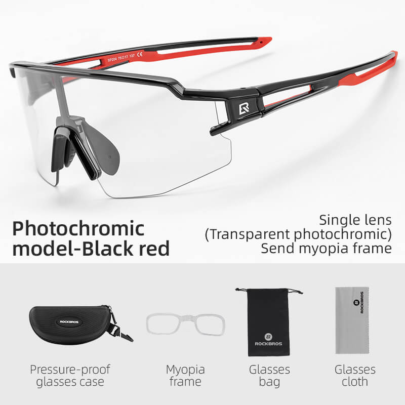 ROCKBROS Half Frame Photochromic Sports Sunglasses Cycling Glasses UV400 - Image 13