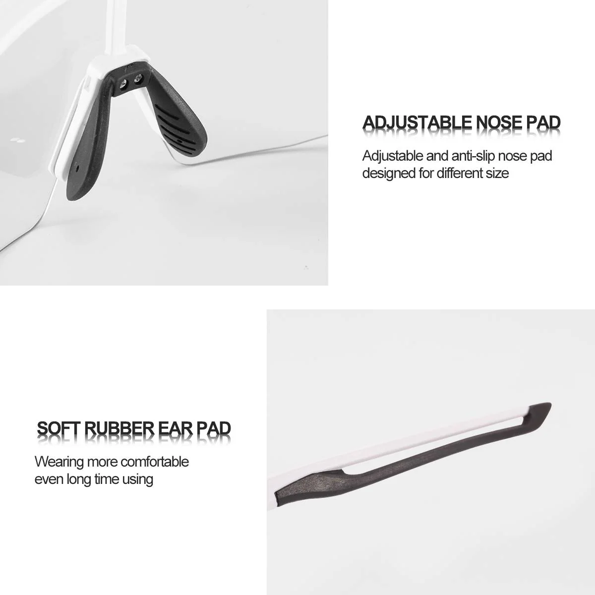 ROCKBROS Half Frame Photochromic Sports Sunglasses Cycling Glasses UV400 - Image 16