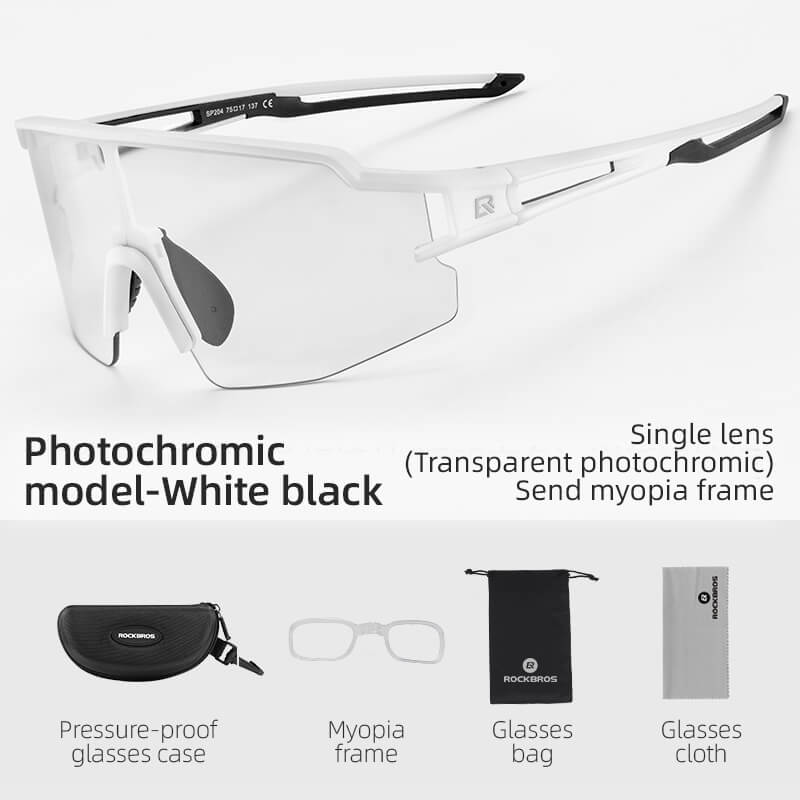 ROCKBROS Half Frame Photochromic Sports Sunglasses Cycling Glasses UV400 - Image 20