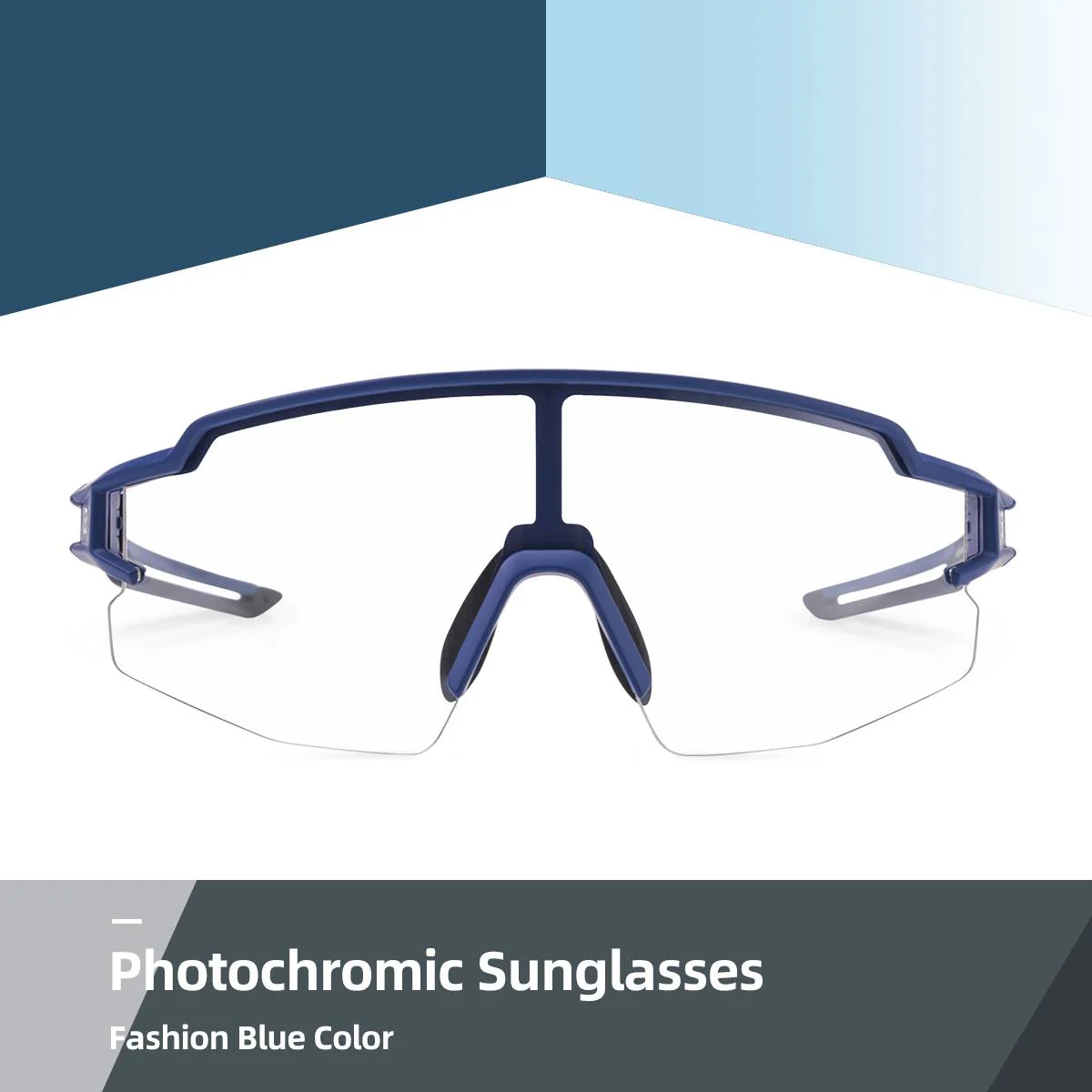 ROCKBROS Half Frame Photochromic Sports Sunglasses Cycling Glasses UV400 - Image 4