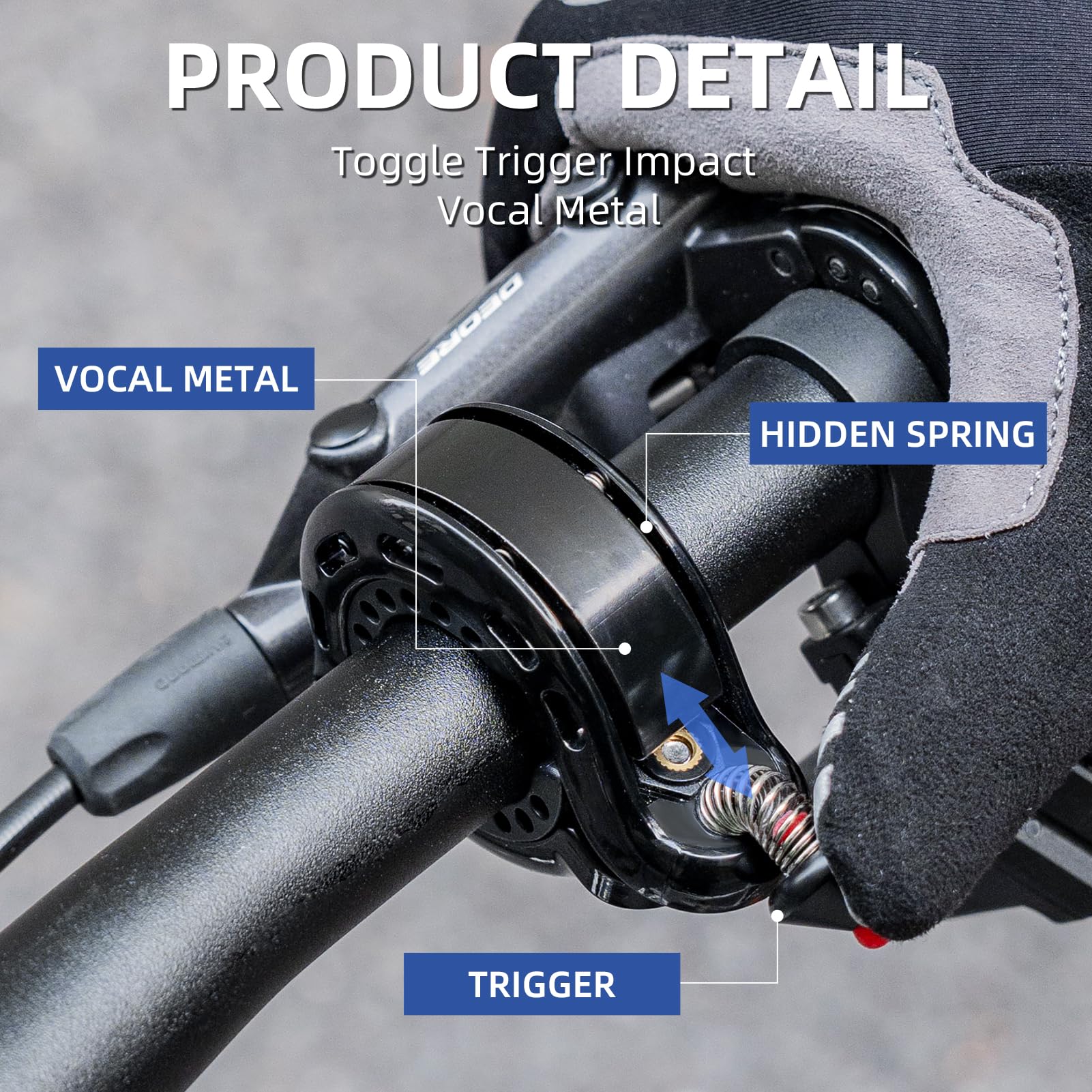 Hidden Bike Bell Clear Loud Sound 22.2/25.4/31.8mm Bars 100DB Bike Horn - Image 9