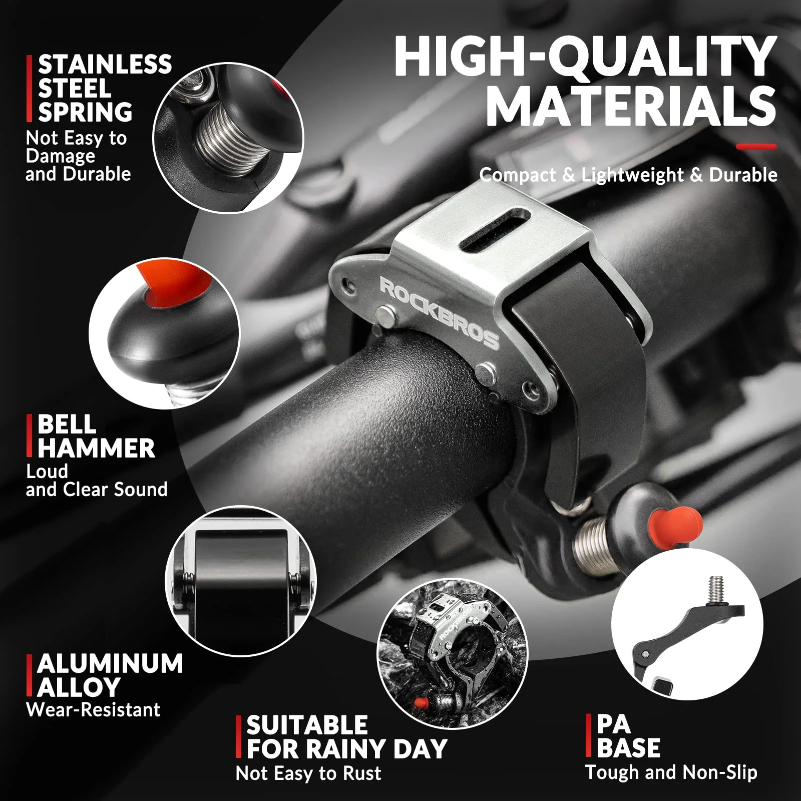 ROCKBROS Hidden Bike Bell with 100db Crisp Sound for Scooter MTB BMX - Image 14
