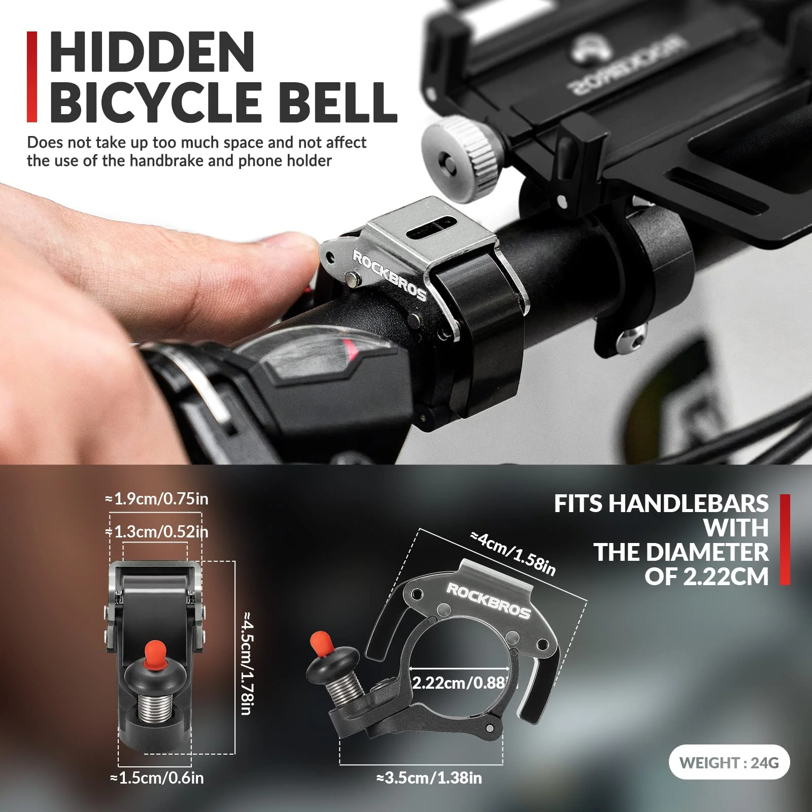 ROCKBROS Hidden Bike Bell with 100db Crisp Sound for Scooter MTB BMX - Image 17