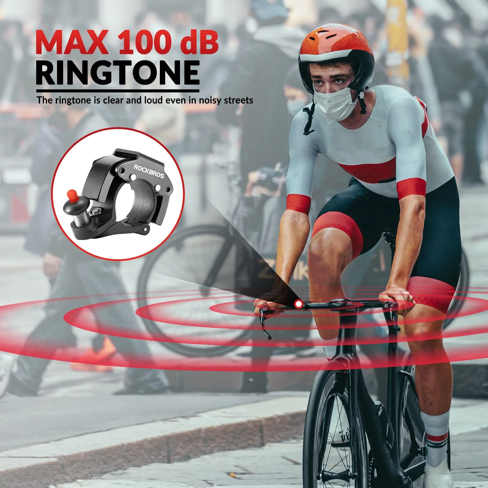 ROCKBROS Hidden Bike Bell with 100db Crisp Sound for Scooter MTB BMX - Image 3