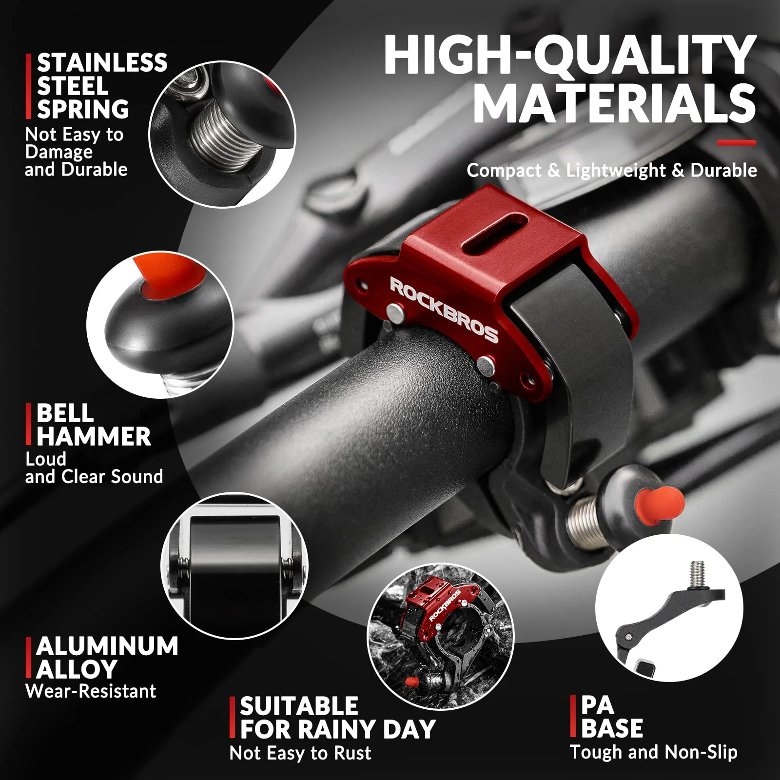 ROCKBROS Hidden Bike Bell with 100db Crisp Sound for Scooter MTB BMX - Image 8
