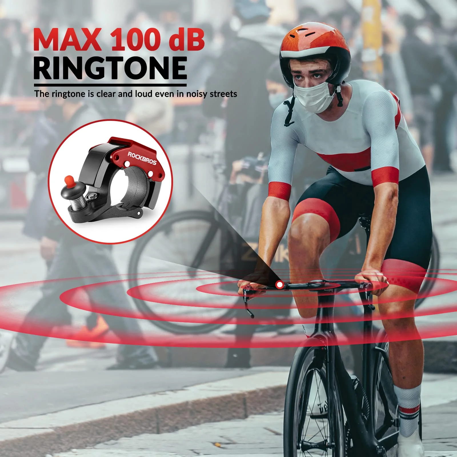 ROCKBROS Hidden Bike Bell with 100db Crisp Sound for Scooter MTB BMX - Image 9