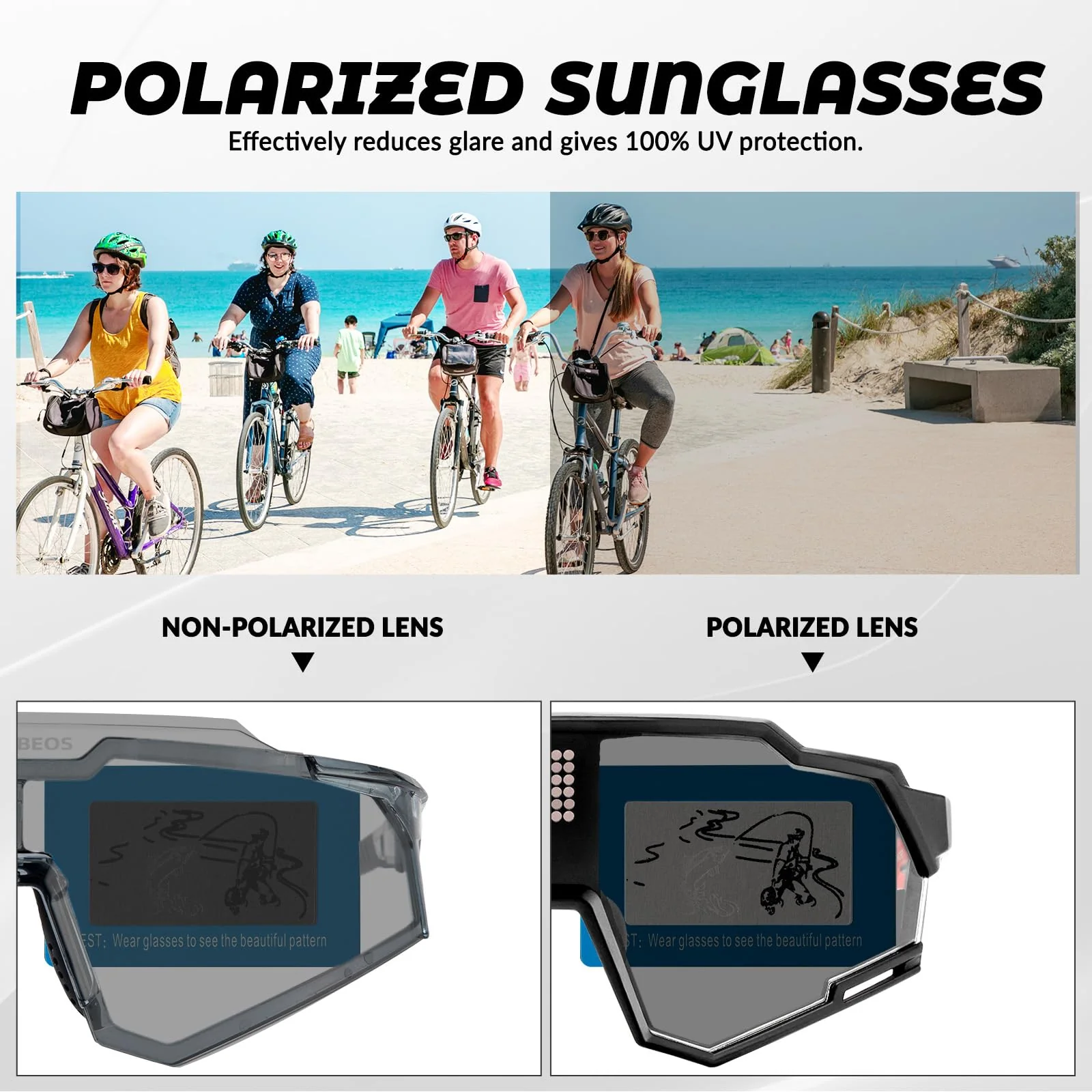 ROCKBROS Intelligent Cycling Glasses Sunglasses Photochromic + Polarized - Image 3