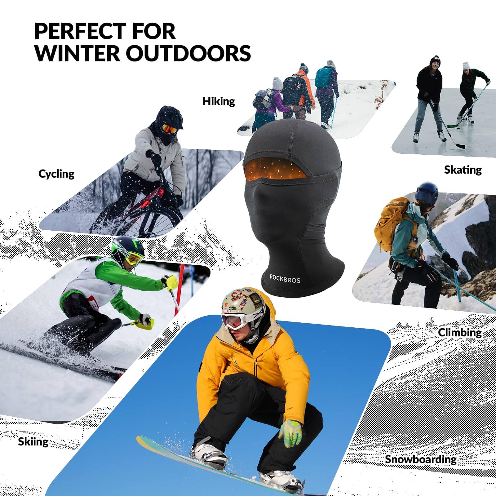 ROCKBROS Kids Balaclava Warm Face Mask for Girls Boys Outdoor Sports - Image 4