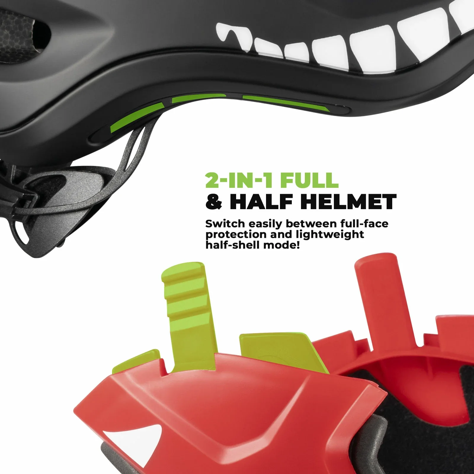 ROCKBROS Kids Helmet Full Face Protective Detachable 3-16 Youth Child - Image 19