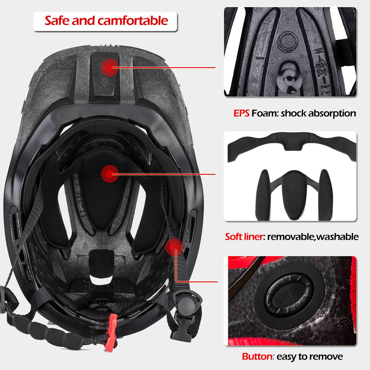 ROCKBROS Kids Helmet Full Face Protective Detachable 3-16 Youth Child - Image 30