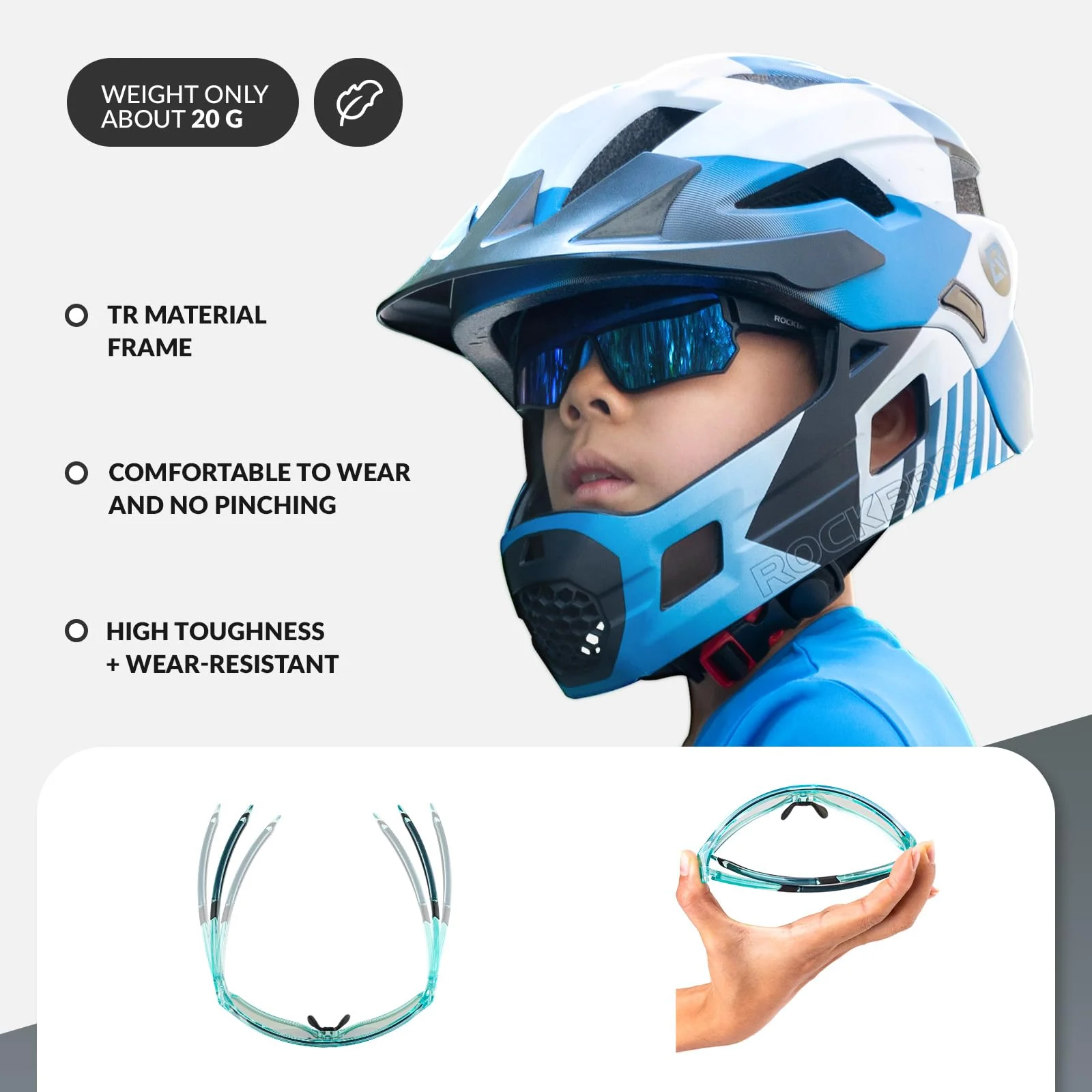 ROCKBROS Kids Photochromic Cycling Glasses UV400 Protection with TR90 Frame - Image 20