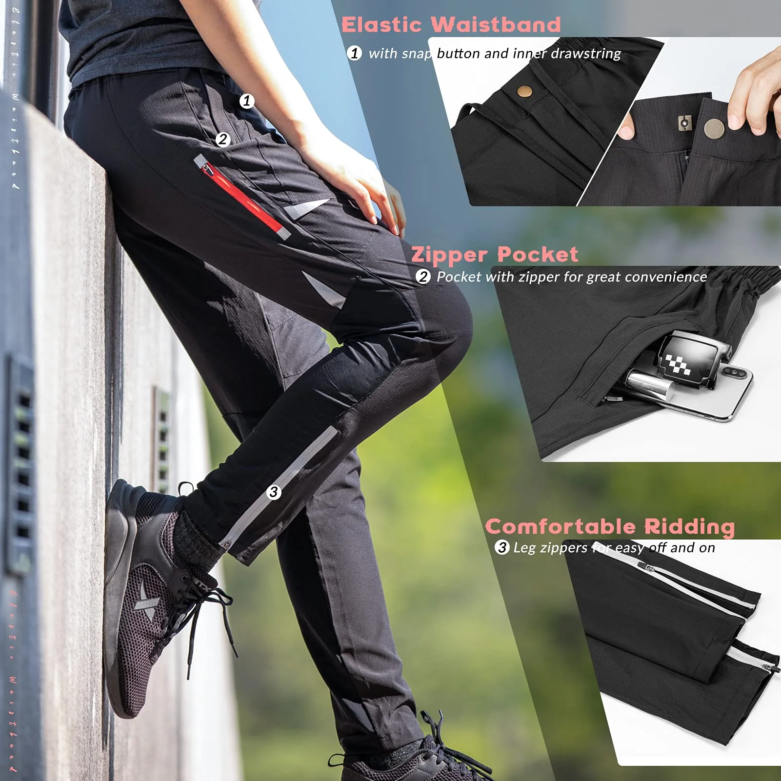 Men’s Cycling Trousers Breathable Sport Pants High Elastic - YPK010-1 - Image 3