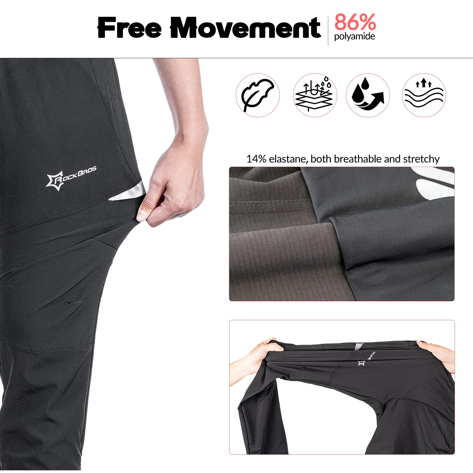 Men’s Cycling Trousers Breathable Sport Pants High Elastic - YPK010-1 - Image 5