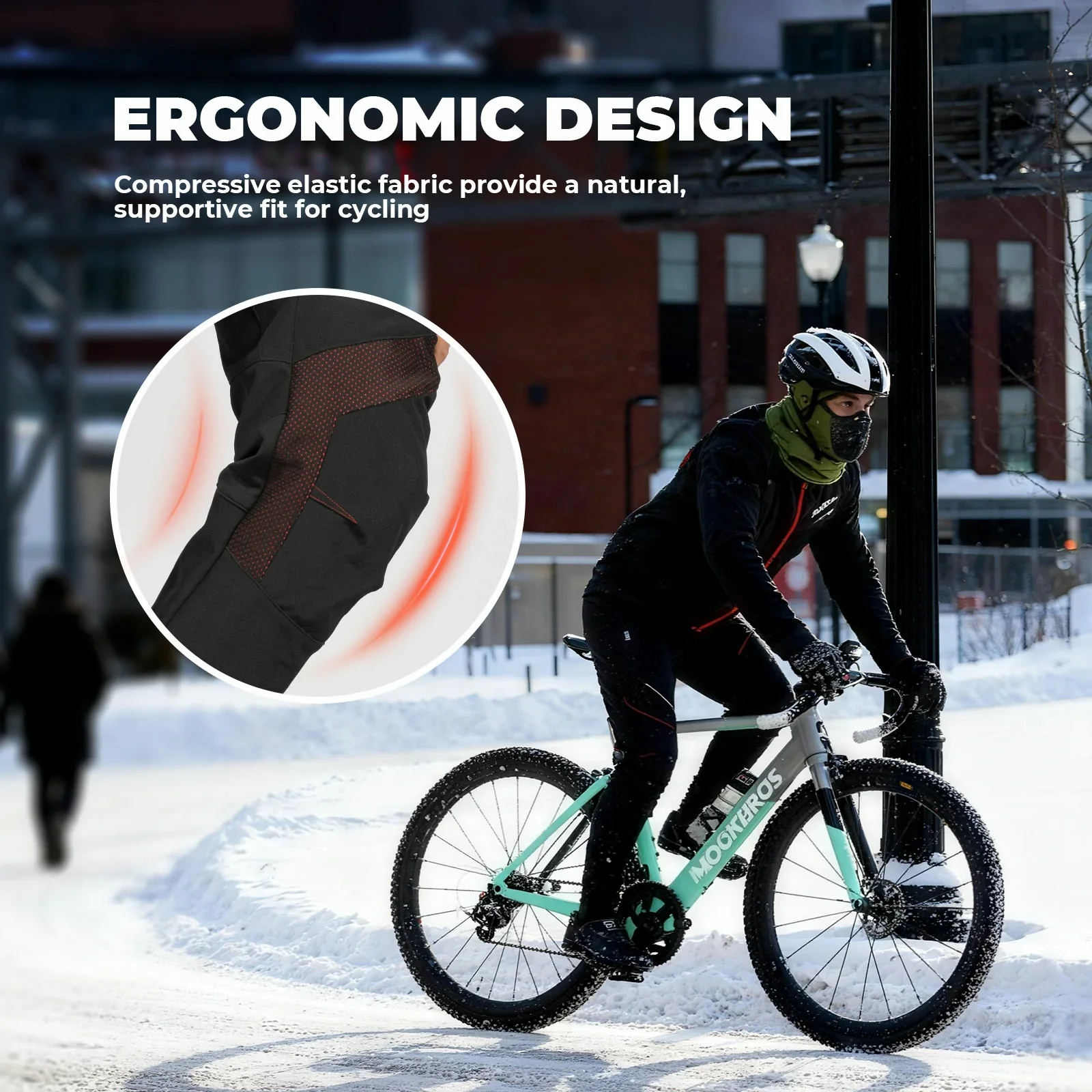 Men’s Winter Water Resistant Windproof Cycling Trousers YPK007-1 - Image 2