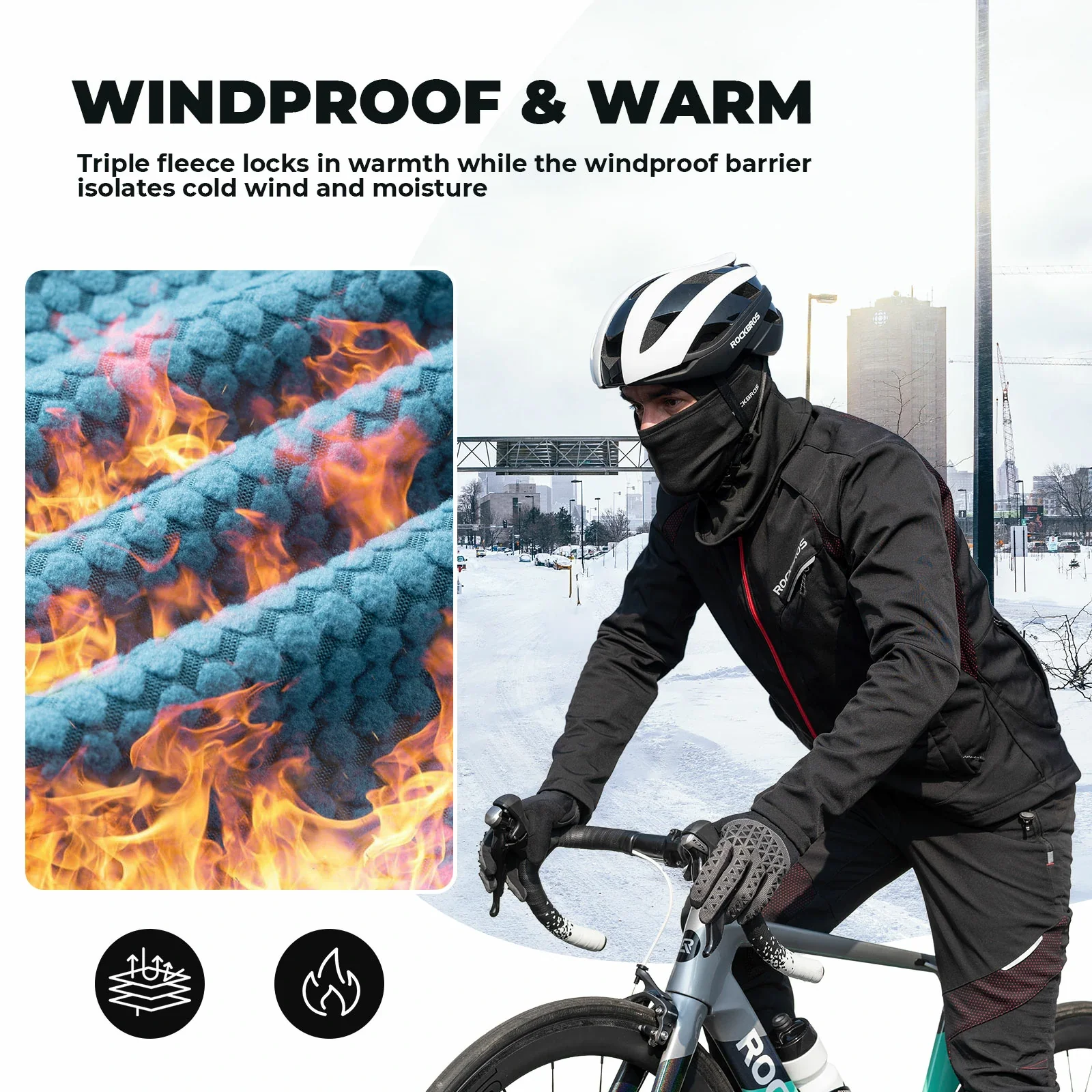 Men’s Winter Water Resistant Windproof Cycling Trousers YPK007-1 - Image 3