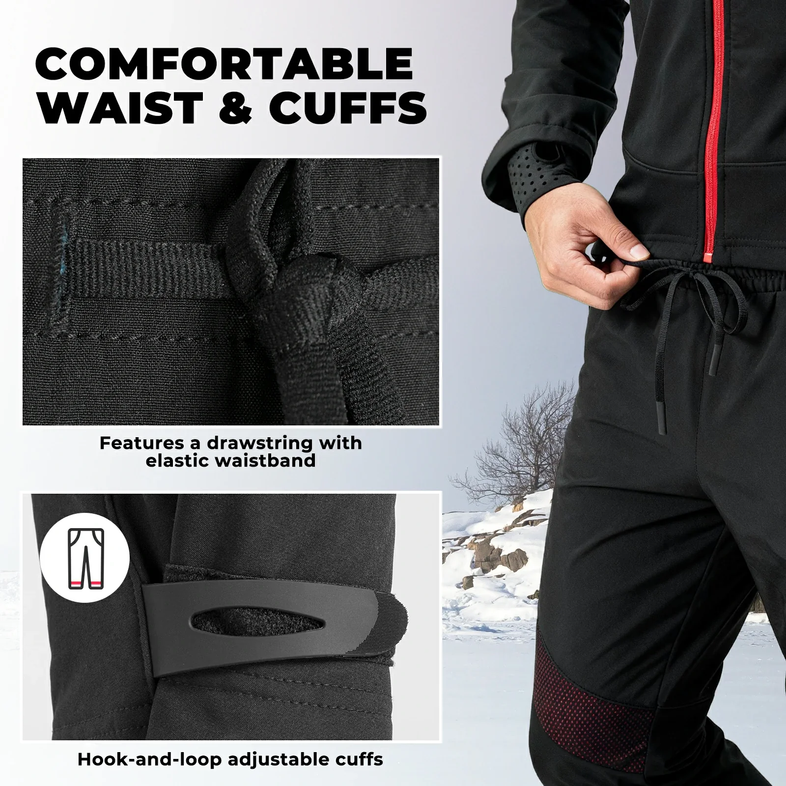 Men’s Winter Water Resistant Windproof Cycling Trousers YPK007-1 - Image 4