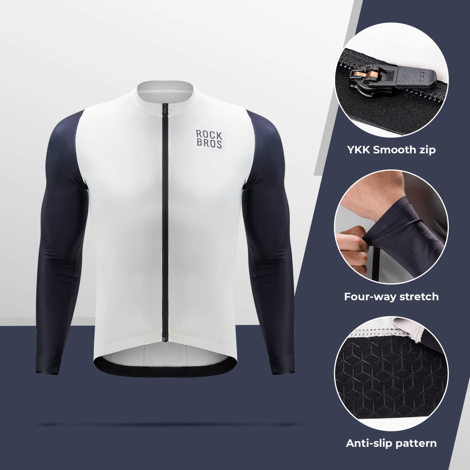 ROCKBROS Men's Long-Sleeve Cycling Jersey - Image 4
