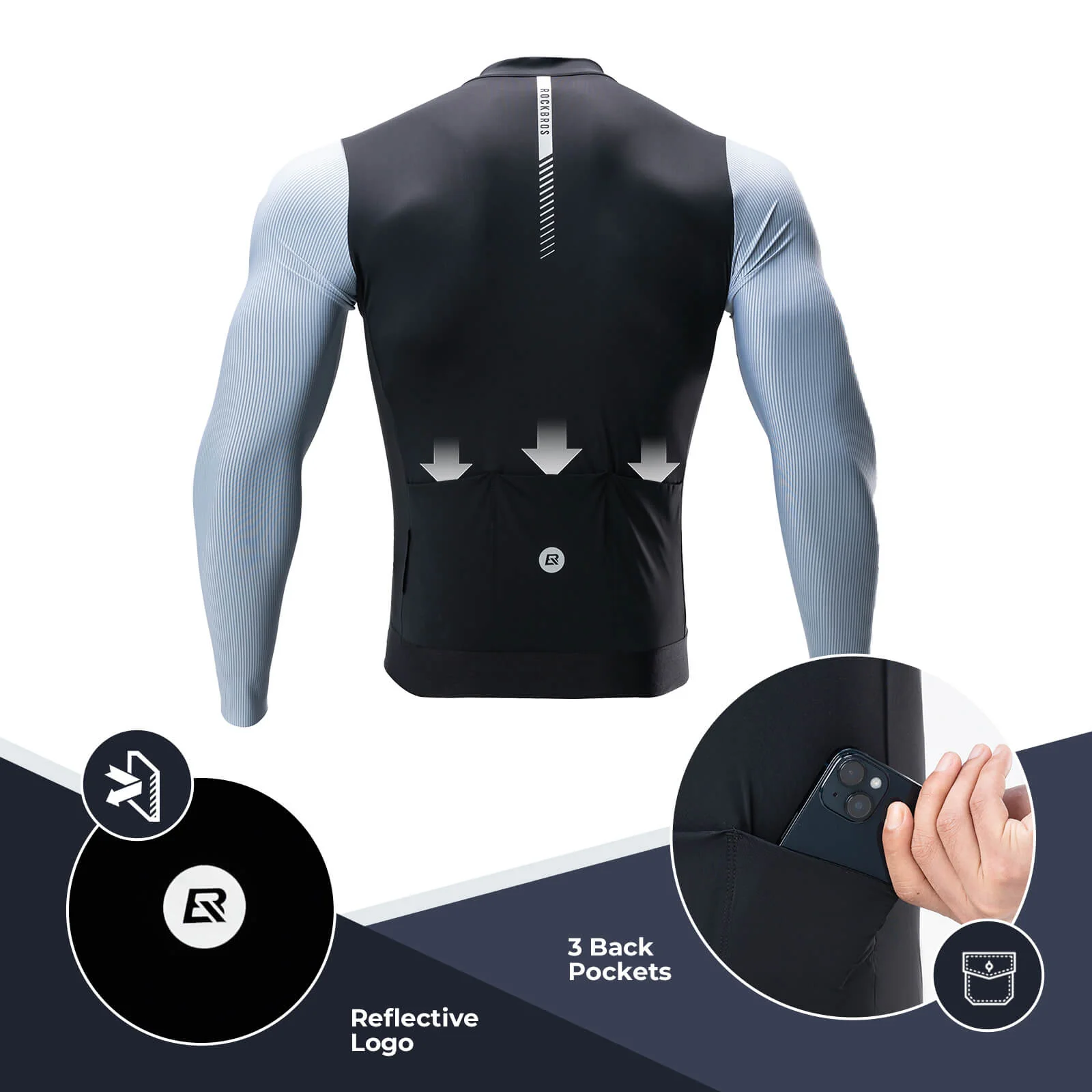 ROCKBROS Men's Long-Sleeve Cycling Jersey - Image 7