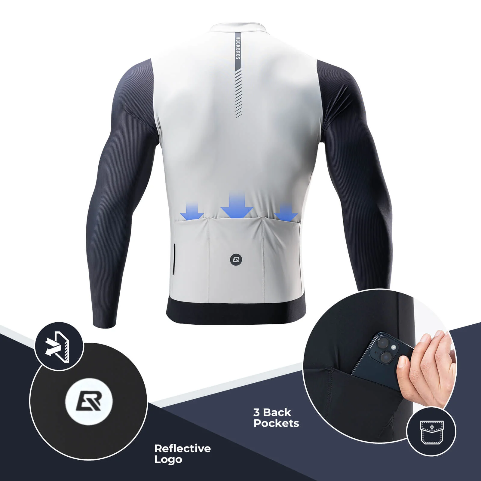 ROCKBROS Men's Long-Sleeve Cycling Jersey - Image 8