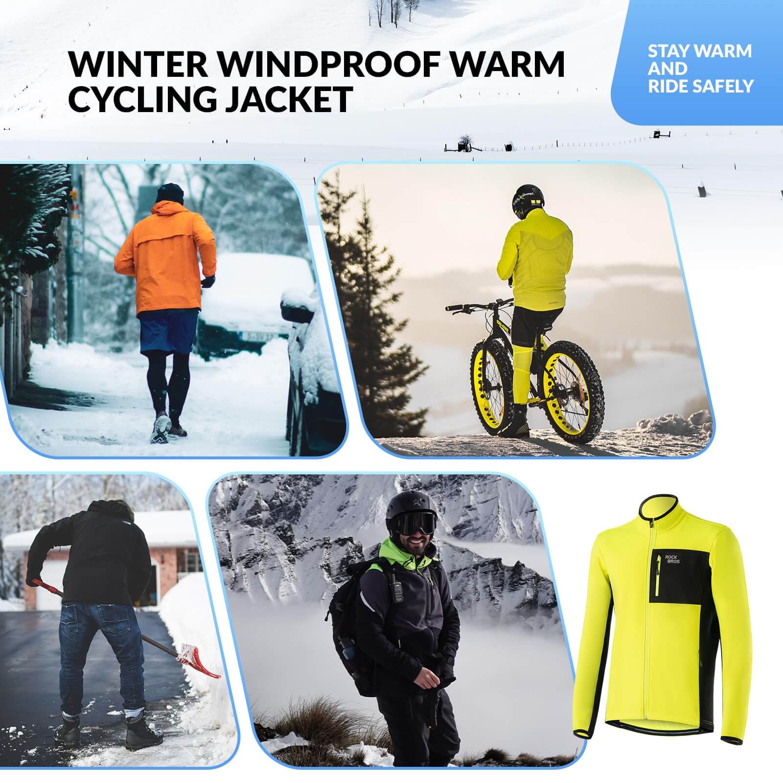 ROCKBROS Winter Windproof Thermal Cycling Jacket - Image 7