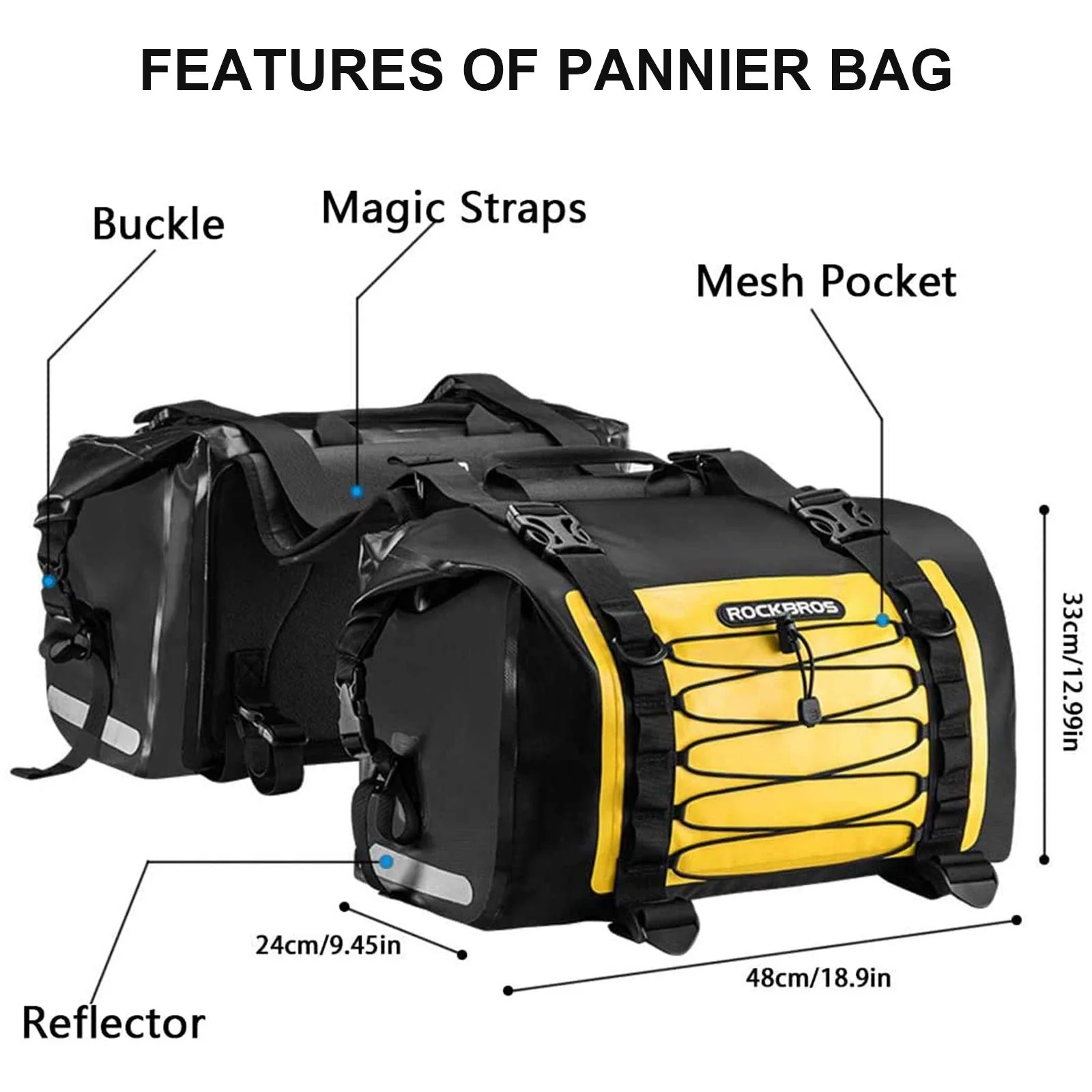 ROCKBROS Motorcycle Pannier Bag Waterproof Motorcycling Rear Seat Carrier - Image 5