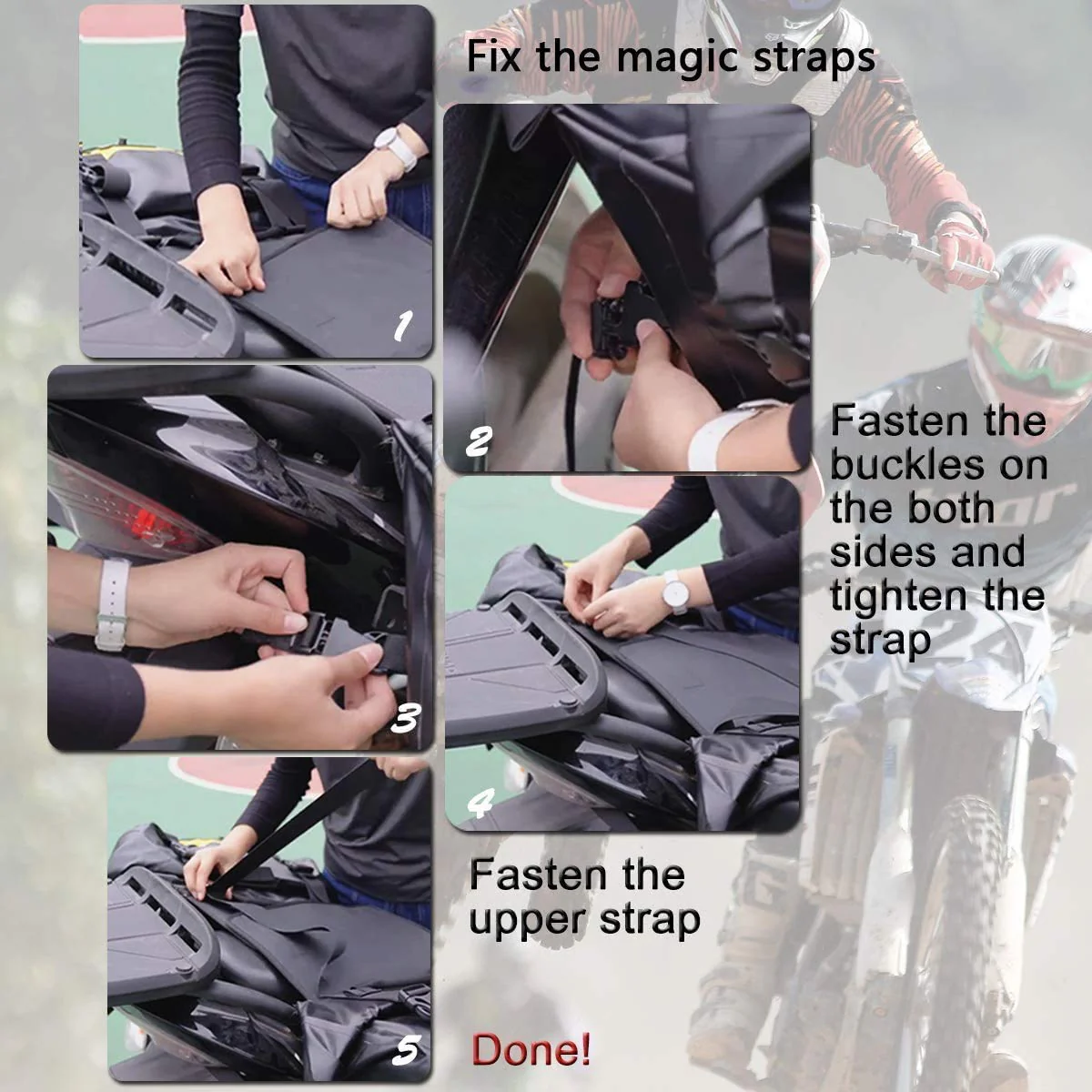 ROCKBROS Motorcycle Pannier Bag Waterproof Motorcycling Rear Seat Carrier - Image 8