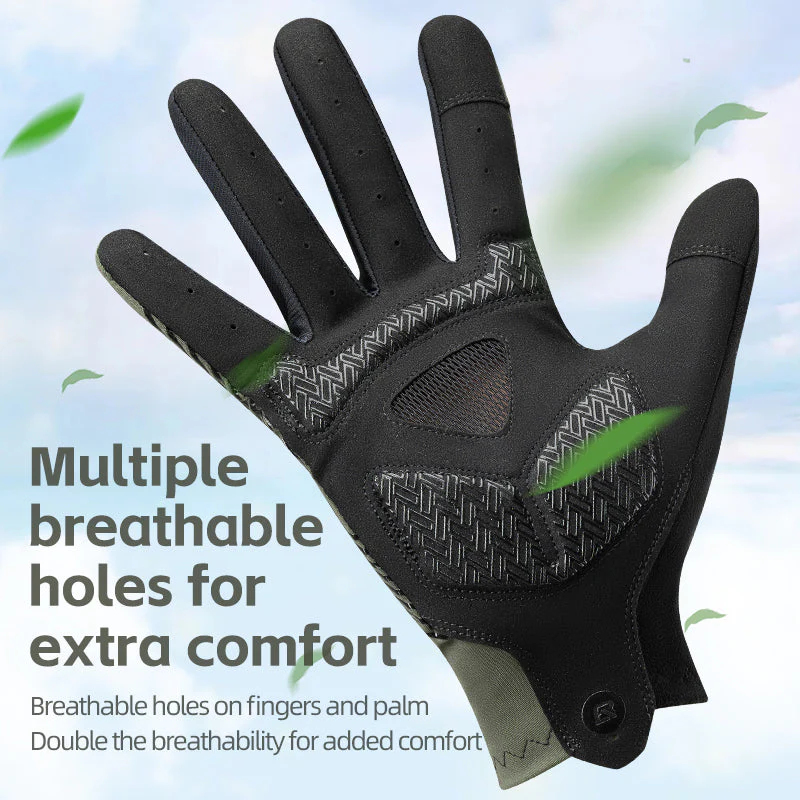 ROCKBROS MTB Gloves - Touch Screen, Anti-Slip Full Finger Cycling Gloves - Image 3