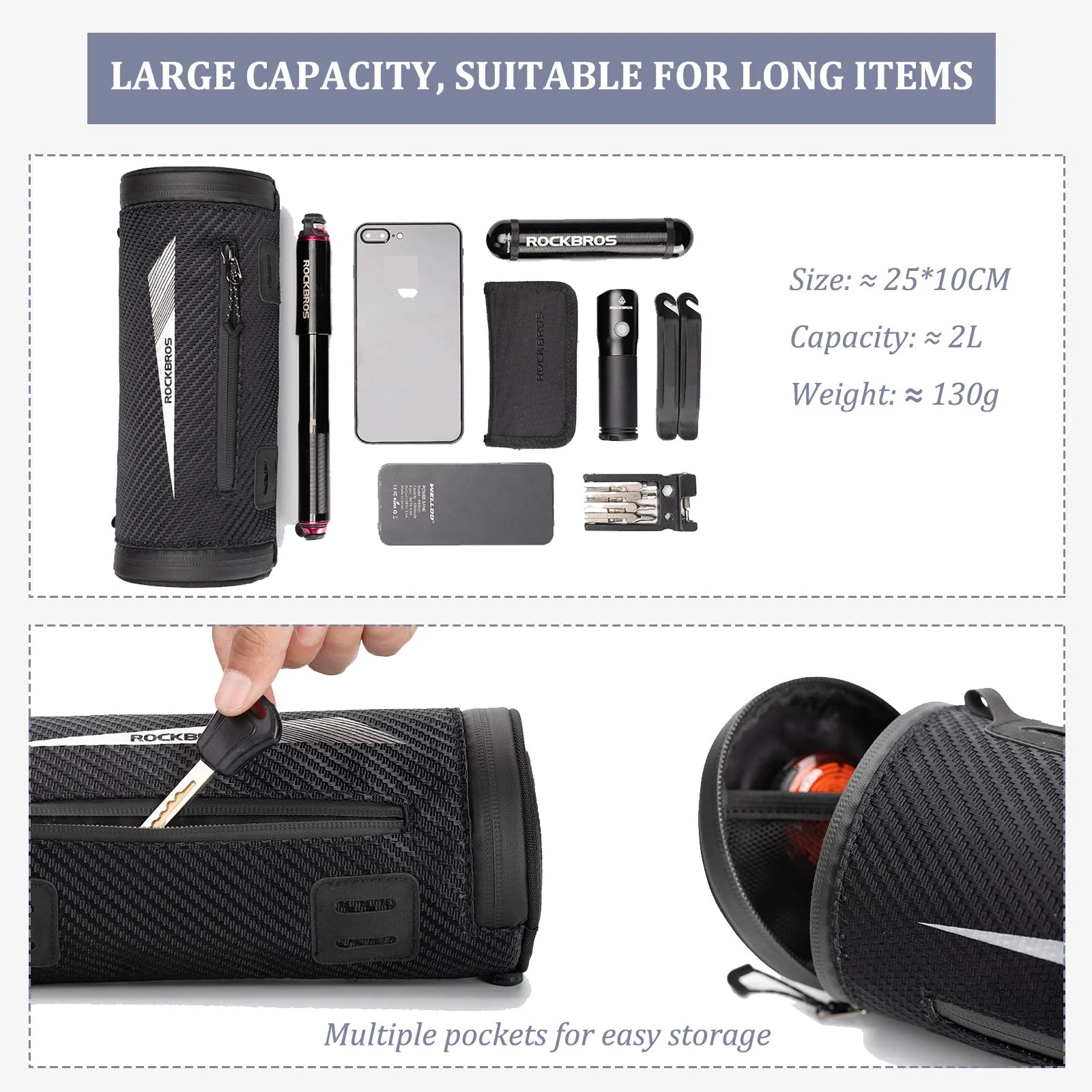ROCKBROS Multifunctional Bike Handlebar Bag 2L big capacity - Image 4