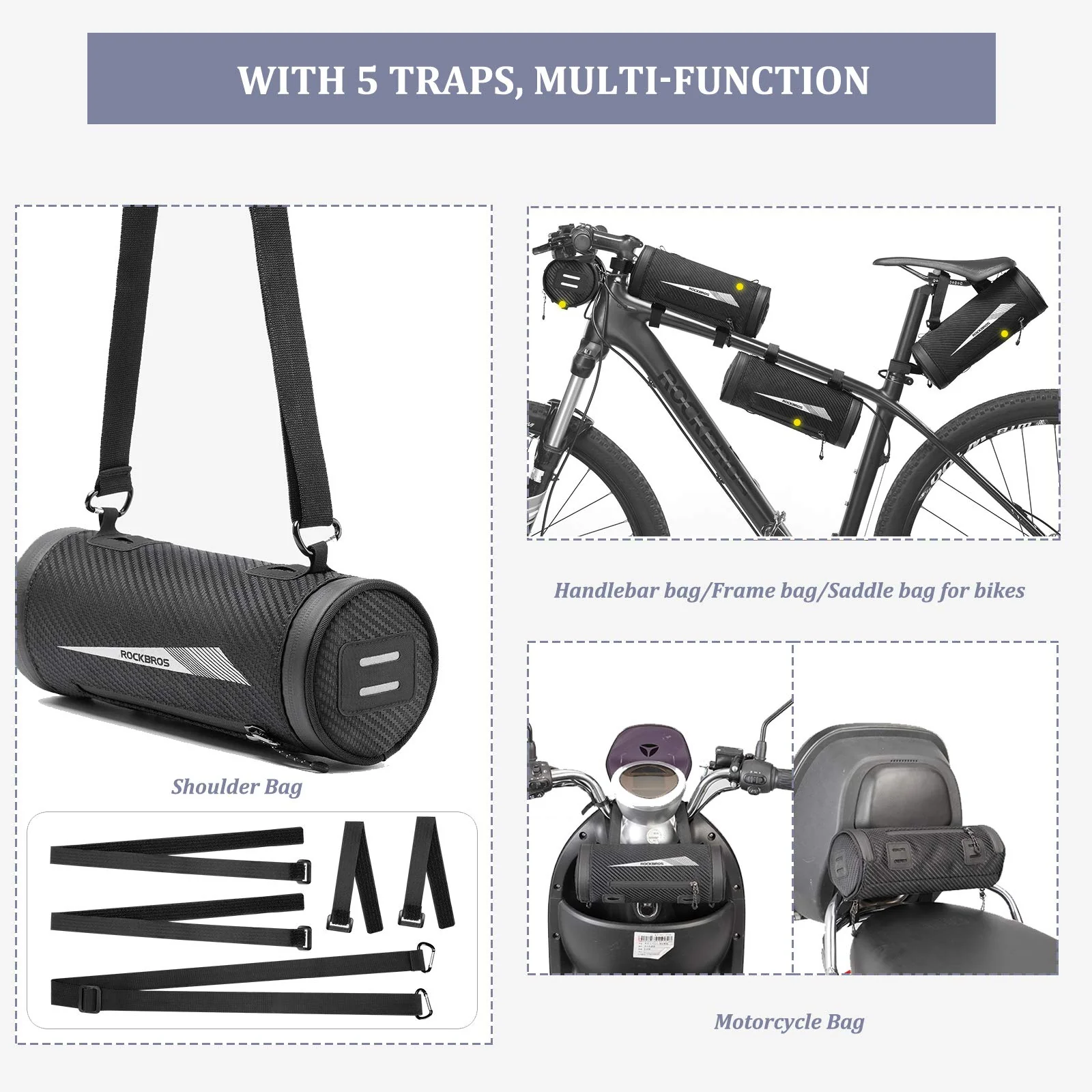 ROCKBROS Multifunctional Bike Handlebar Bag 2L big capacity - Image 5