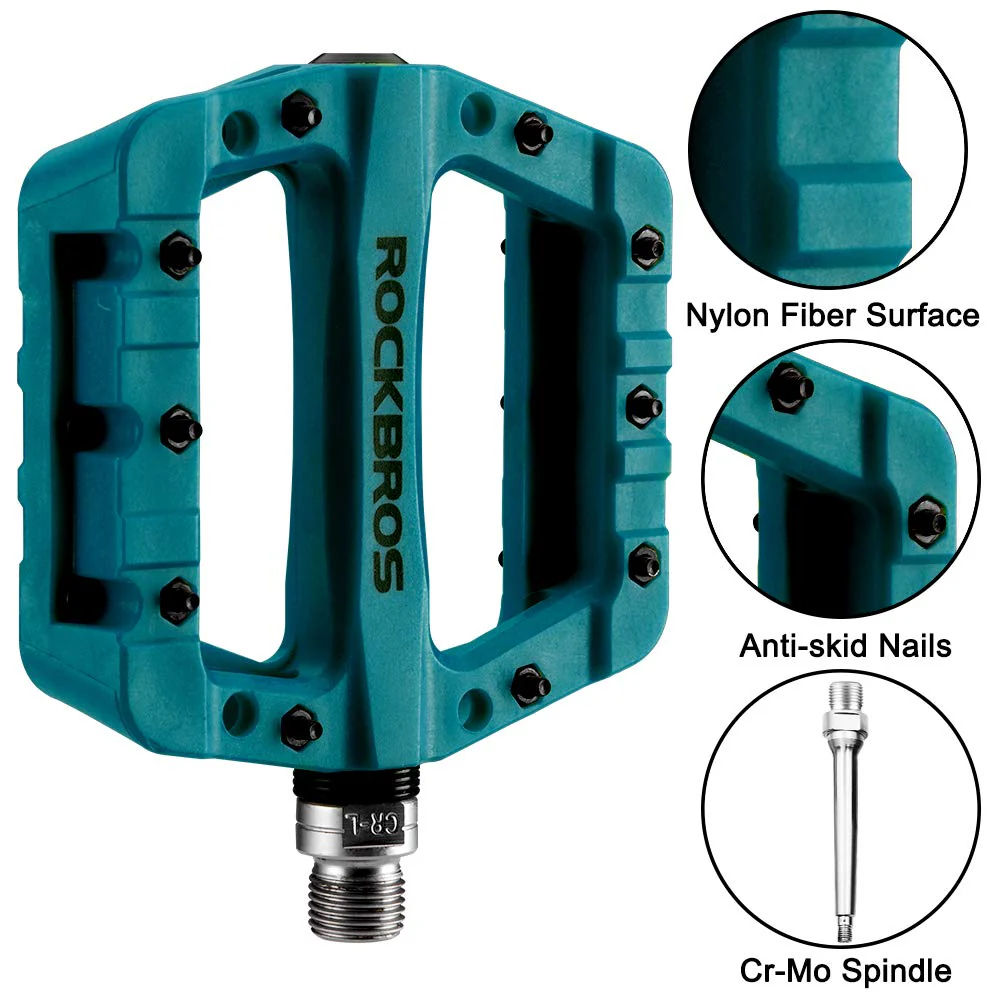 ROCKBROS Nylon Bike Pedals 9/16 Cycling Flat Pedals Widened Type (Pair) - Image 11