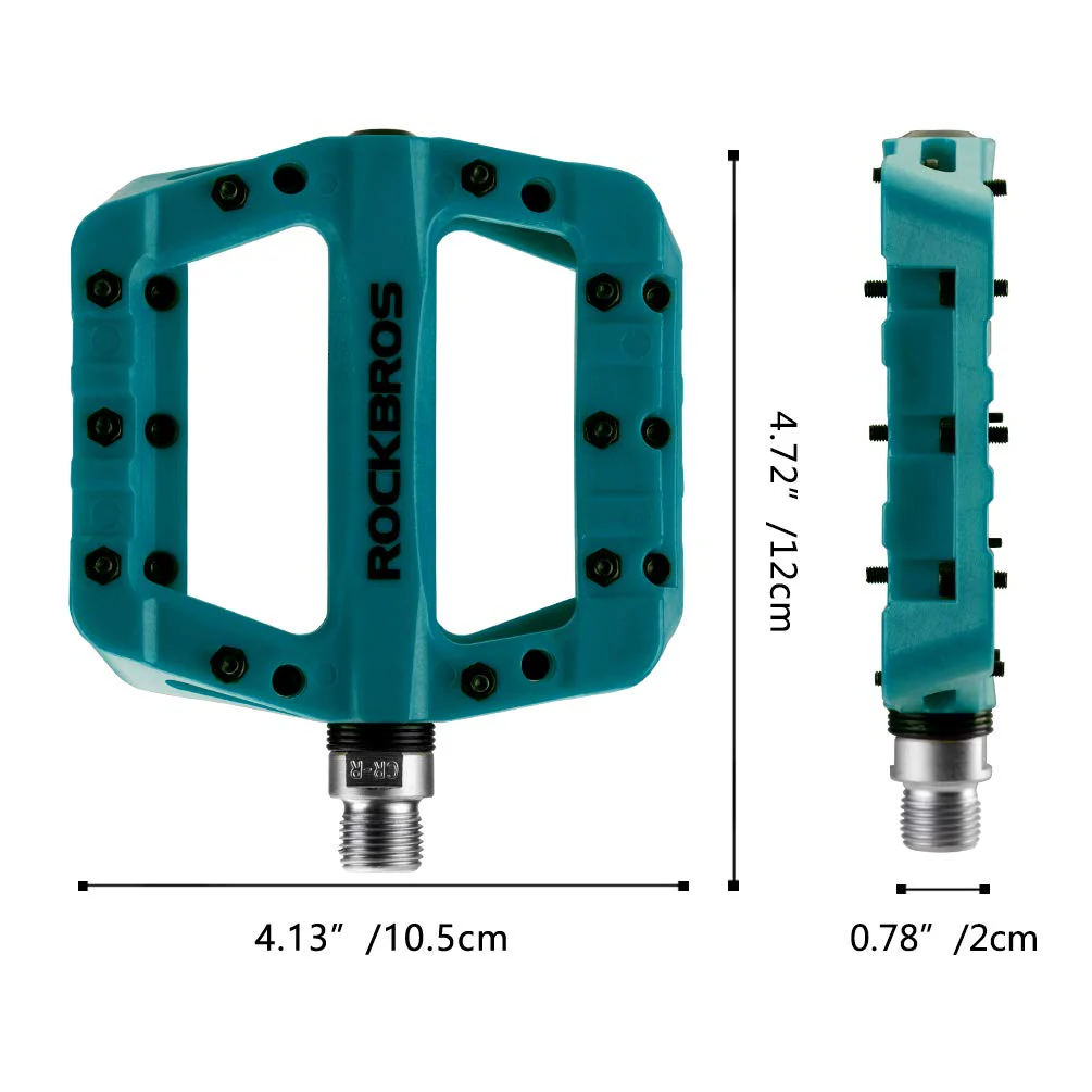 ROCKBROS Nylon Bike Pedals 9/16 Cycling Flat Pedals Widened Type (Pair) - Image 13