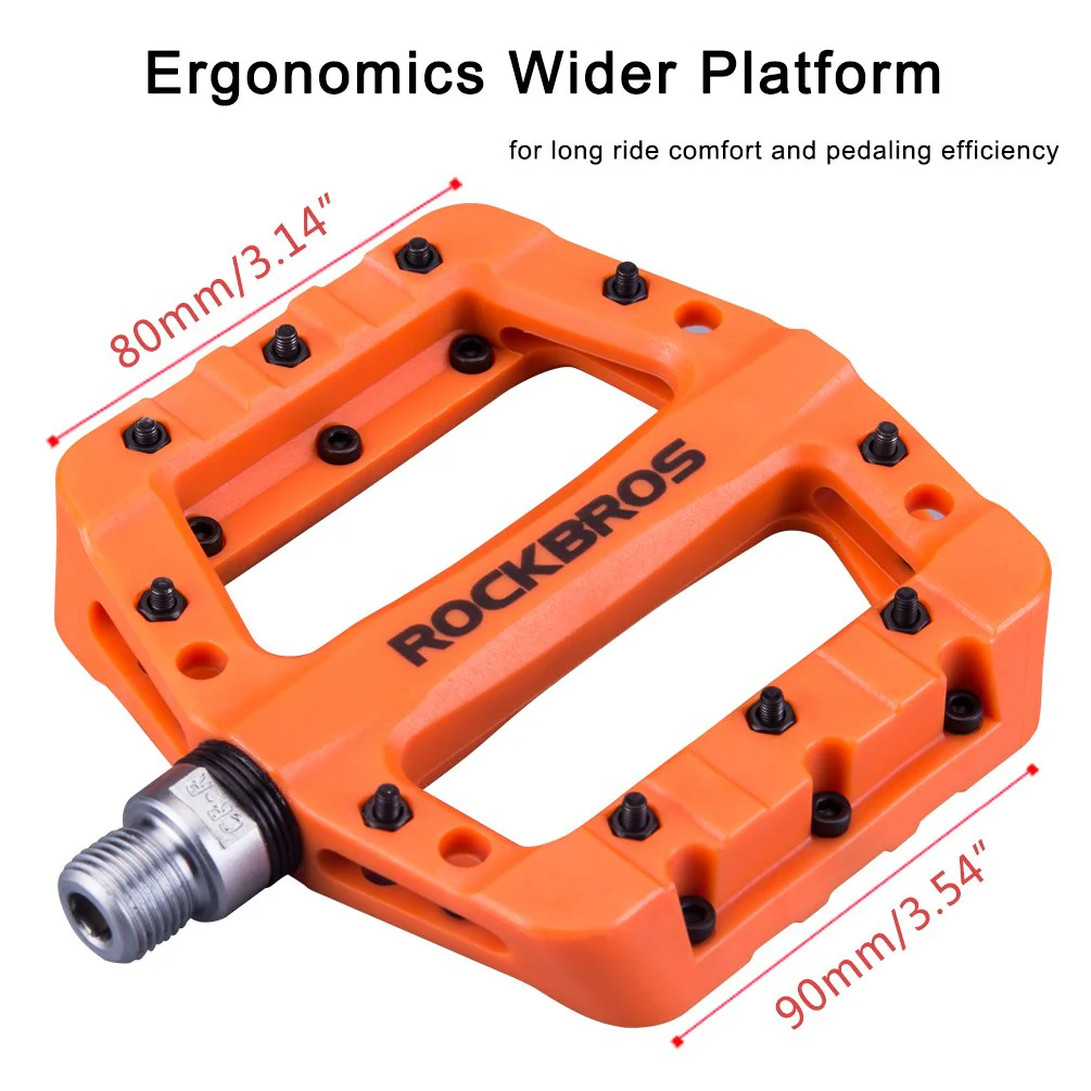 ROCKBROS Nylon Bike Pedals 9/16 Cycling Flat Pedals Widened Type (Pair) - Image 16