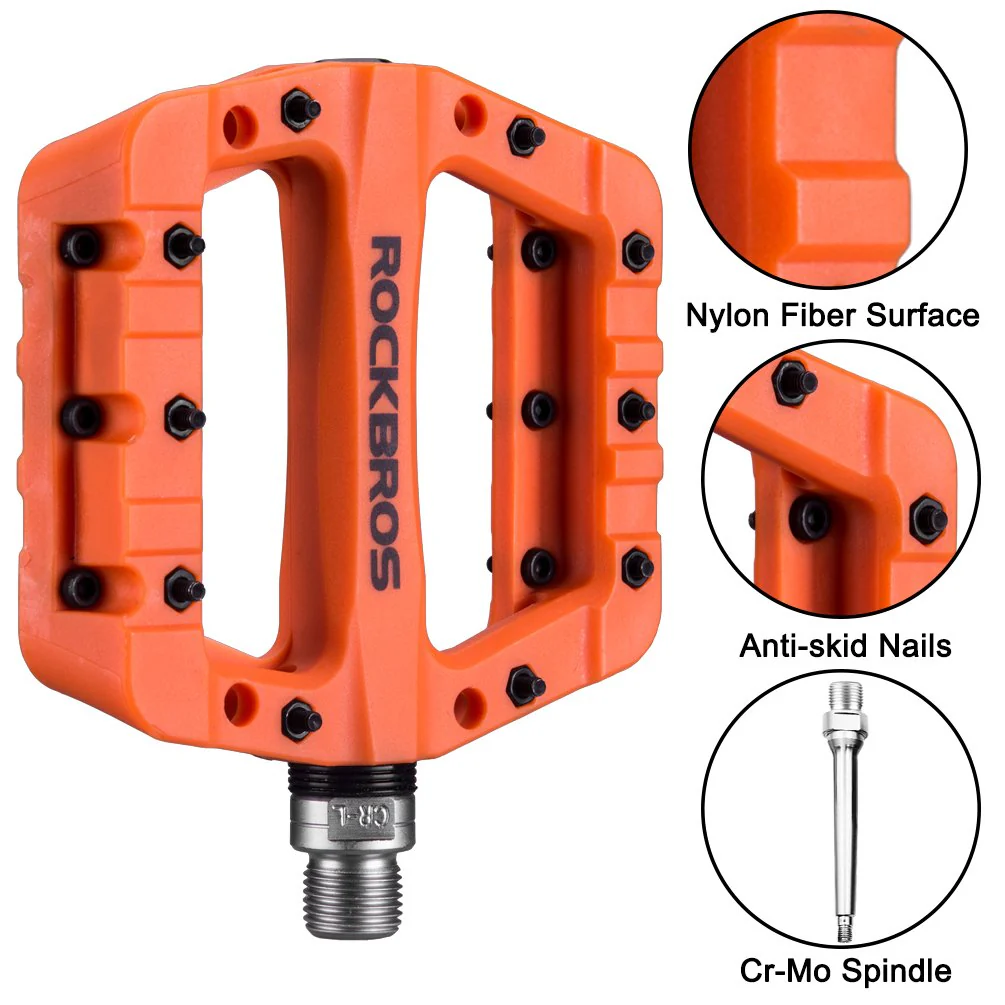 ROCKBROS Nylon Bike Pedals 9/16 Cycling Flat Pedals Widened Type (Pair) - Image 17